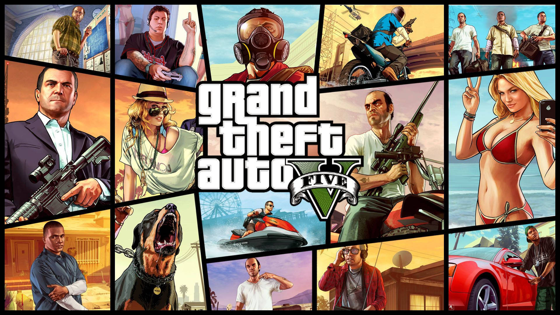 1080p GTA 5 গেম পোস্টার ওয়ালপেপার