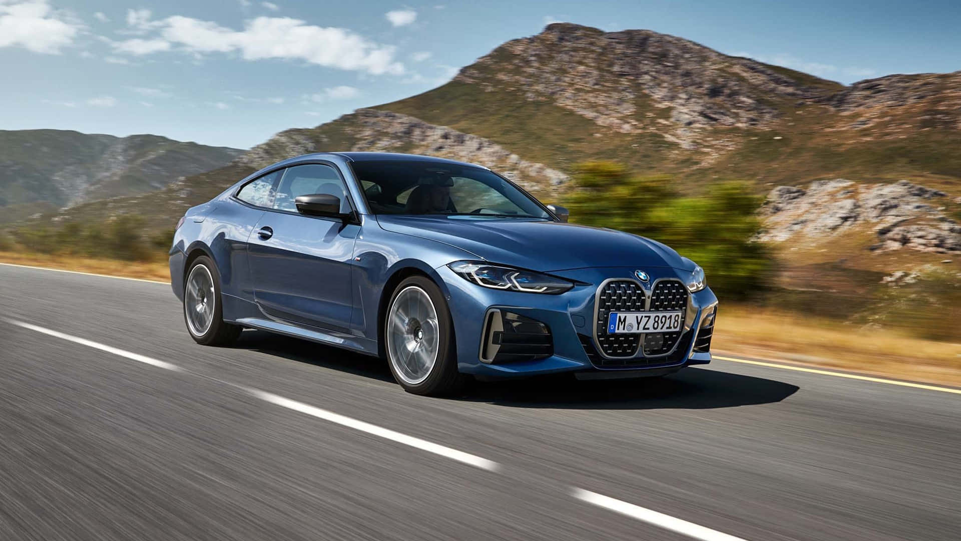 নীল 2021 BMW M4 1920x1080 M সিরিজ ব্যাকগ্রাউন্ড ওয়ালপেপার