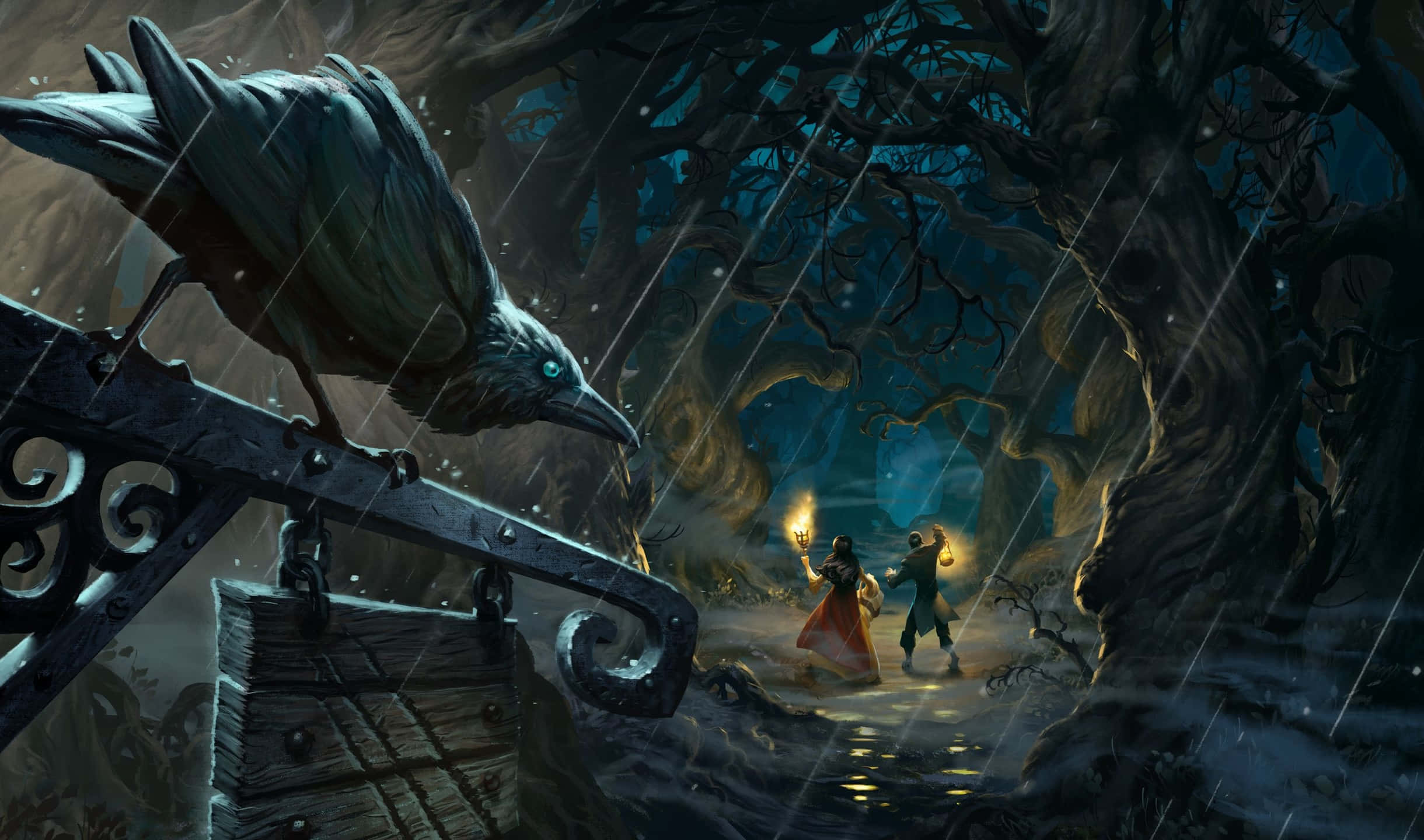 2440x1440 Hearthstone ভুতুড়ে উইচউড ব্যাকগ্রাউন্ড ওয়ালপেপার