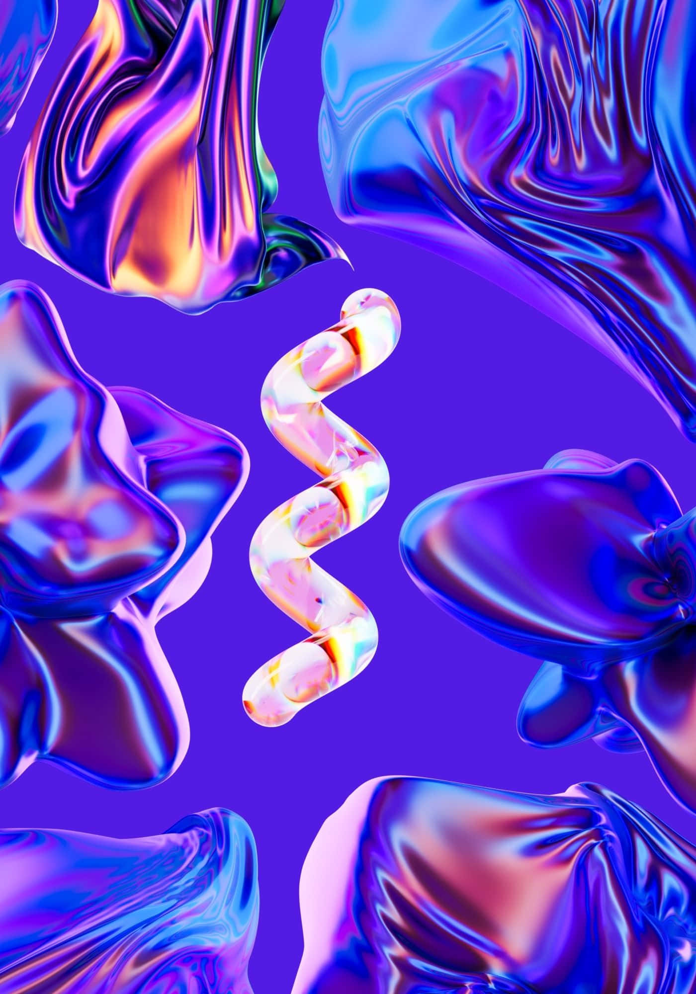 শীতল 3D বেগুনি তরল ব্যাকগ্রাউন্ড ওয়ালপেপার
