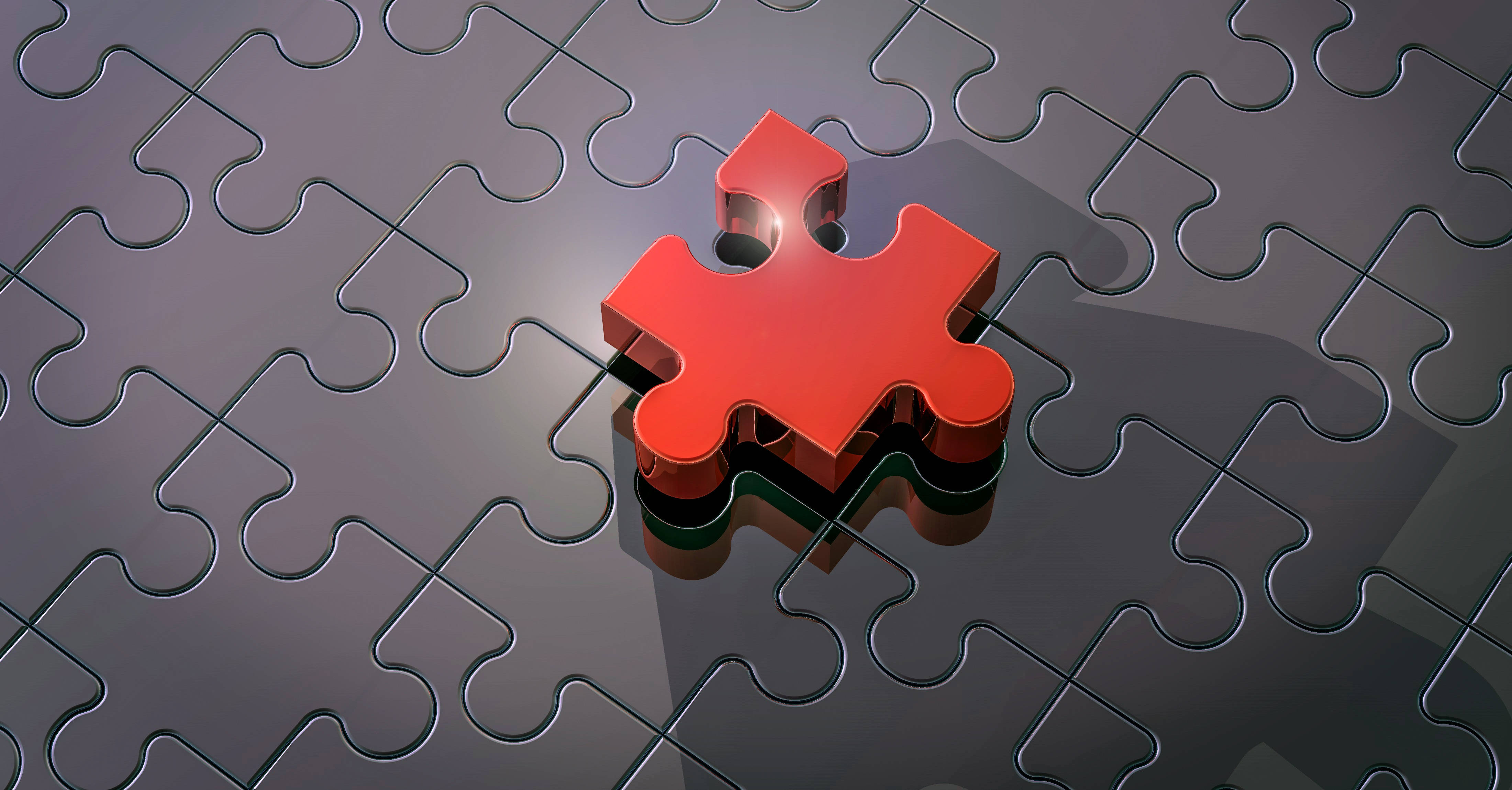 লাল 3D জিগস পাজল টুকরা ওয়ালপেপার