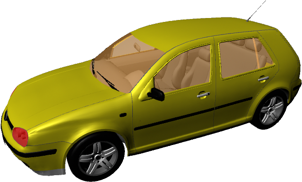 হলুদ সেডান 3D মডেল ওয়ালপেপার