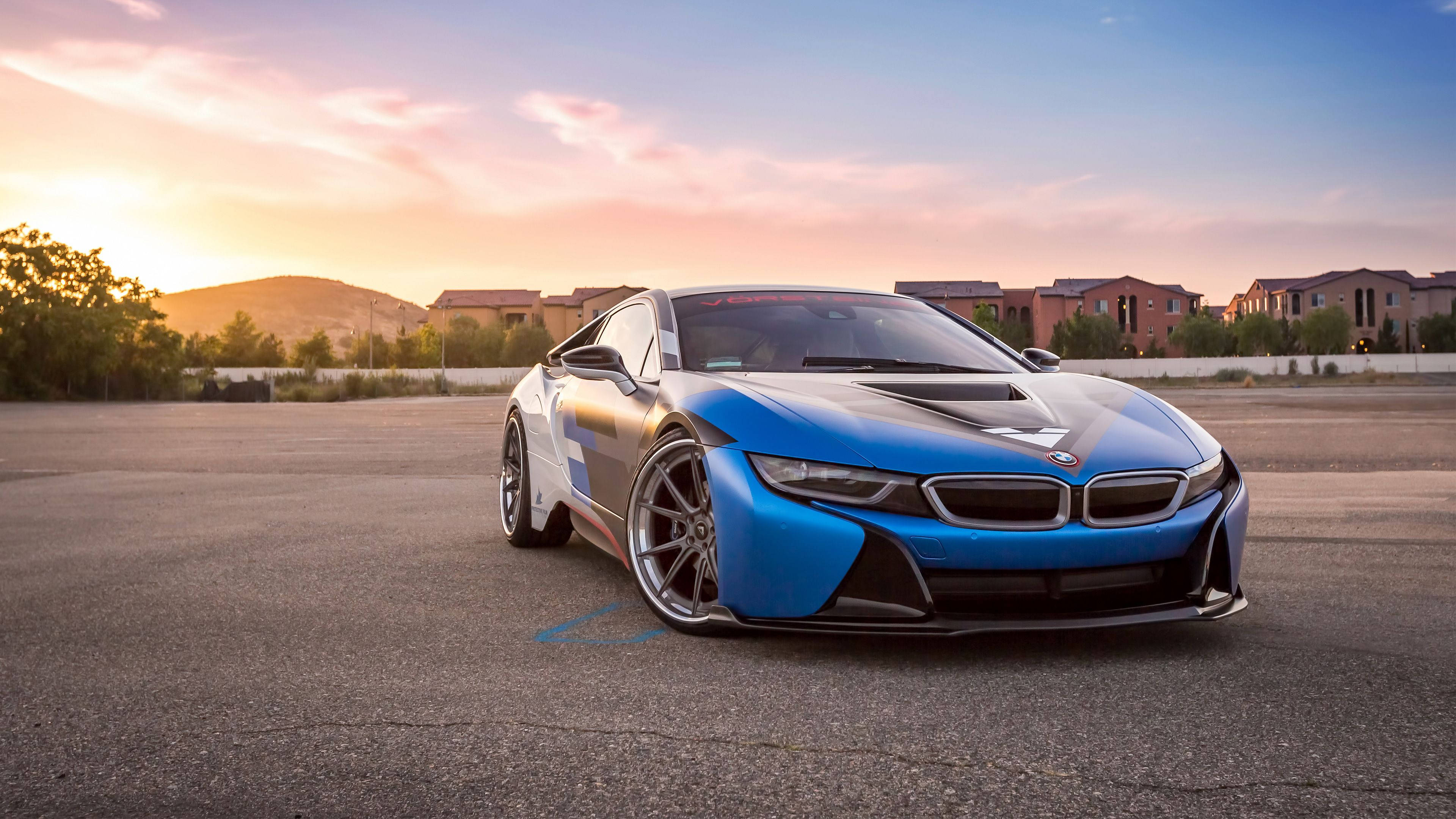 গাড়ি 4K নীল BMW I8 ওয়ালপেপার