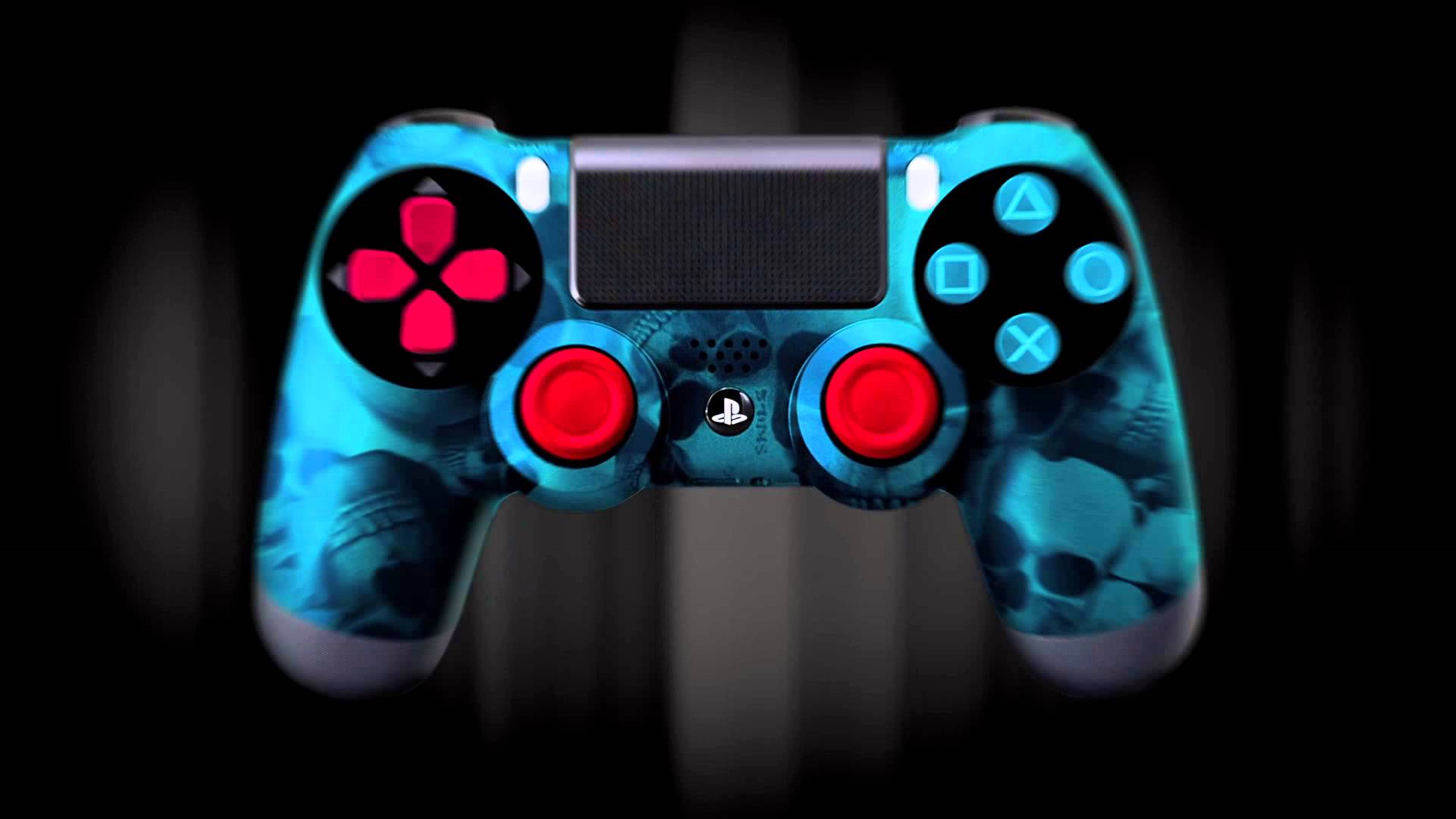 4K PS4 নিয়ন স্কাল ডেকাল সহ ওয়ালপেপার