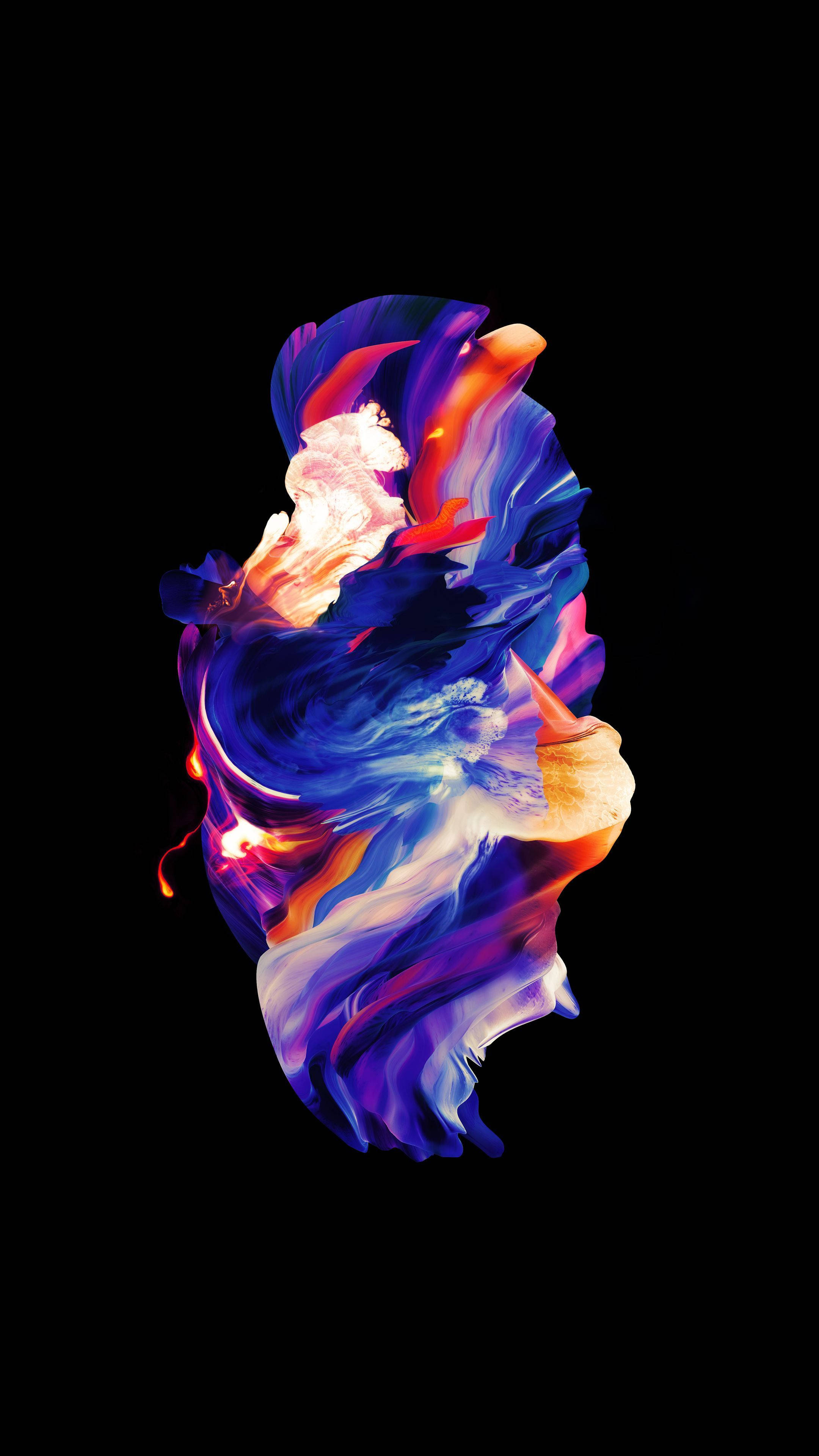 একটি AMOLED স্ক্রিনে প্রাণবন্ত রঙে বিকিরণ করা শিল্পকর্ম ওয়ালপেপার