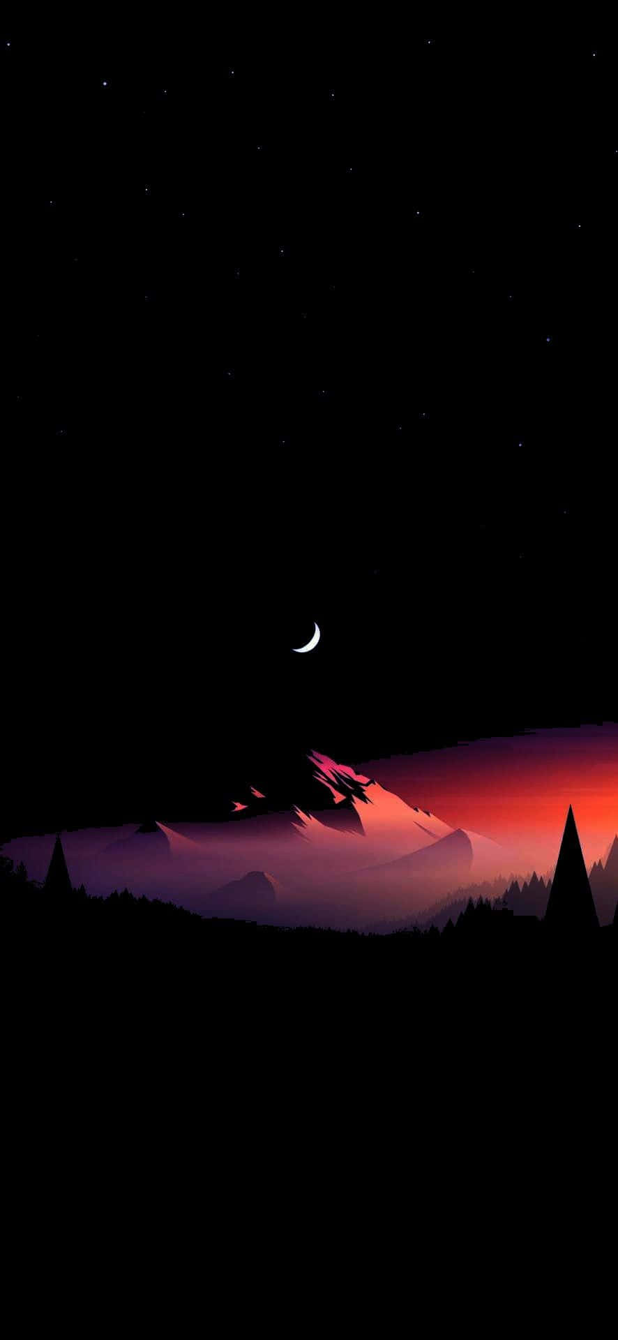 AMOLED S পাহাড়ের চূড়া ওয়ালপেপার