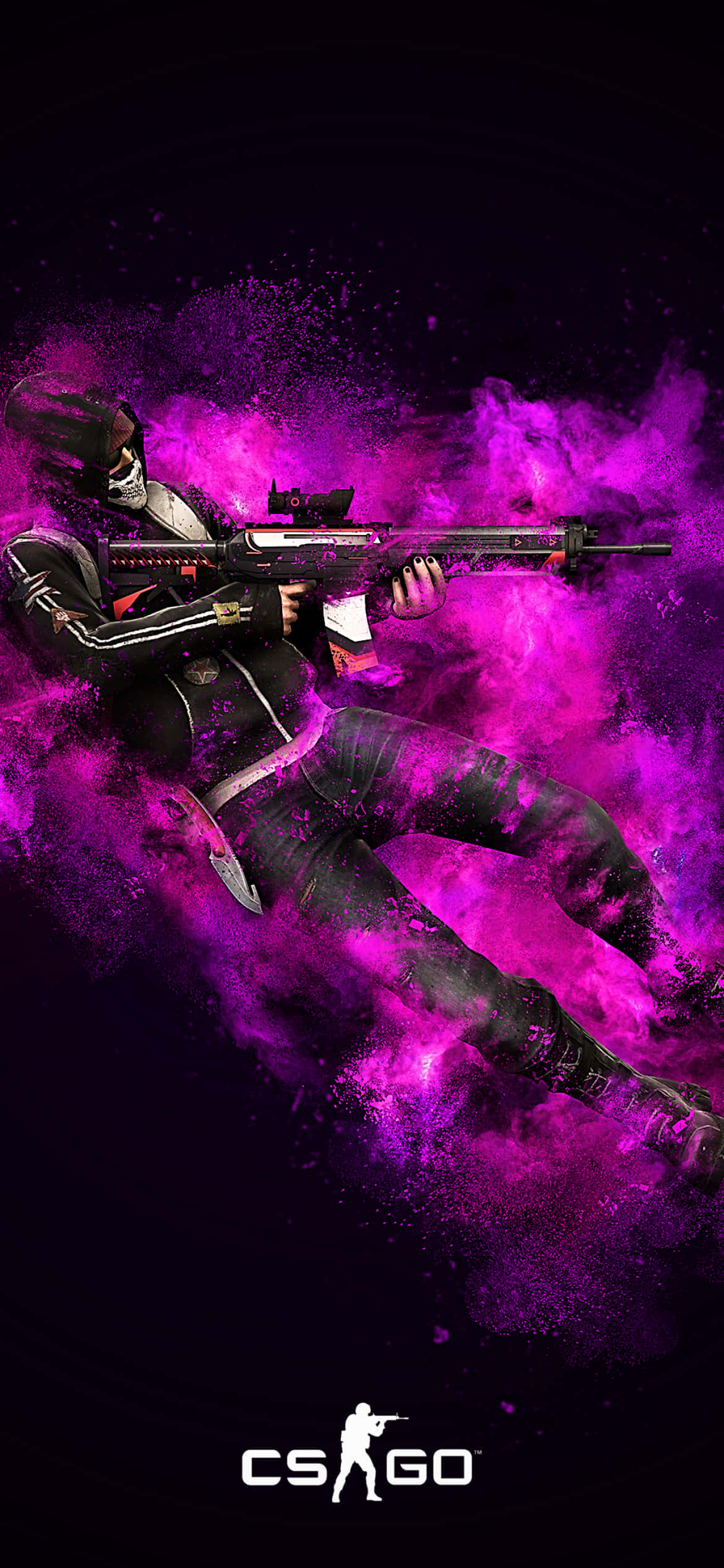 Android Counter-strike Global Offensive Terrorist With Purple Aura ব্যাকগ্রাউন্ড ওয়ালপেপার