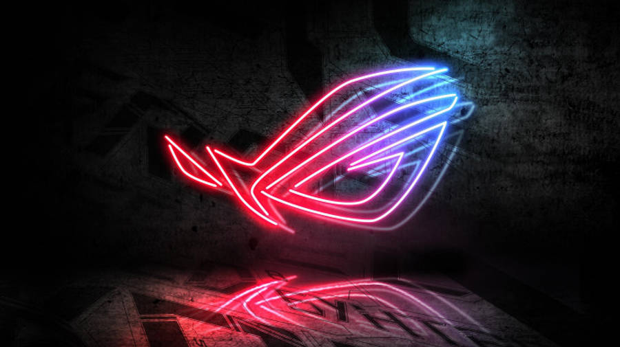 নিয়ন নীল এবং লাল ASUS ROG লোগো ওয়ালপেপার