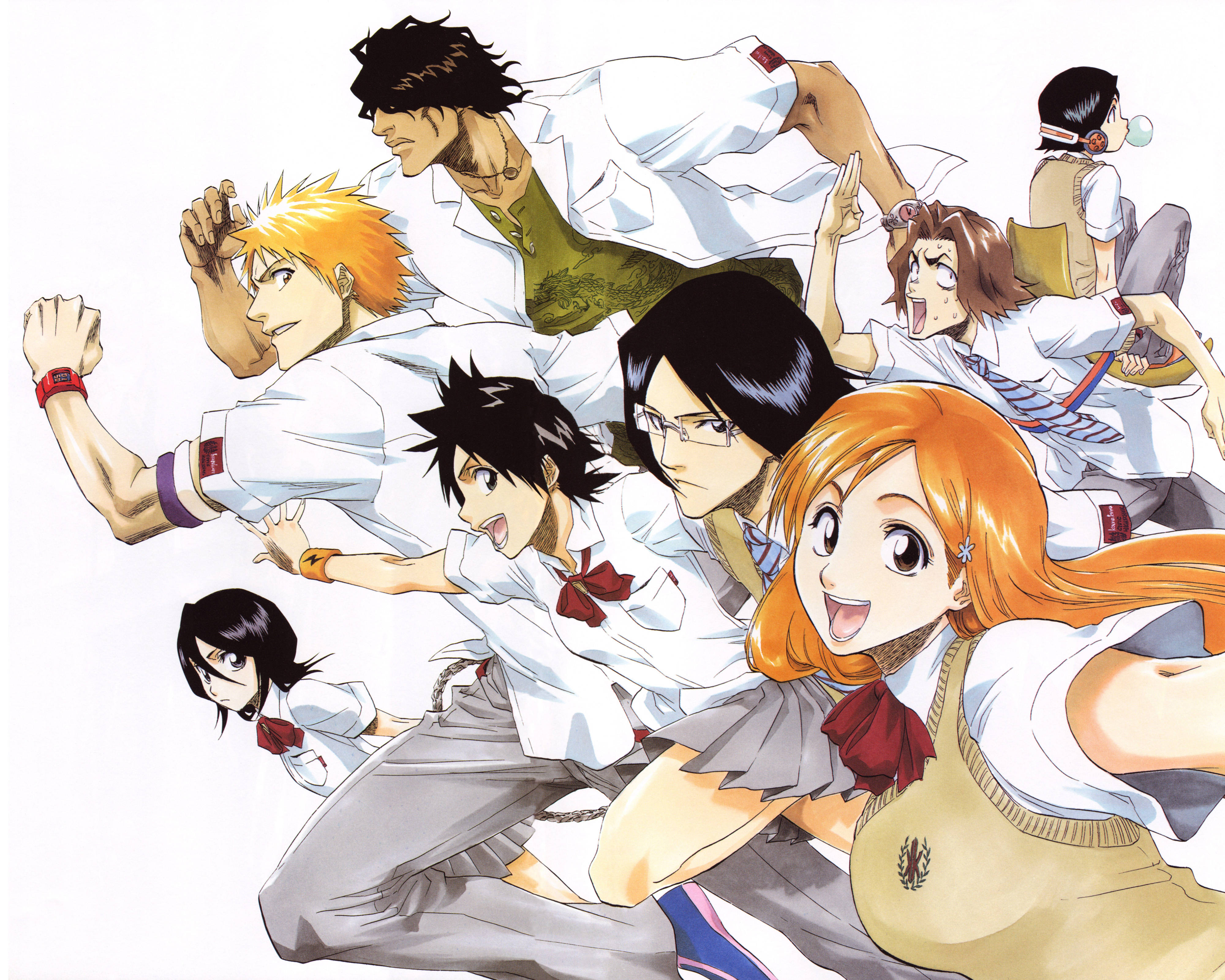 Bleach 4K আল্ট্রা এইচডি প্রধান চরিত্রদের ডিজিটাল আর্ট ওয়ালপেপার