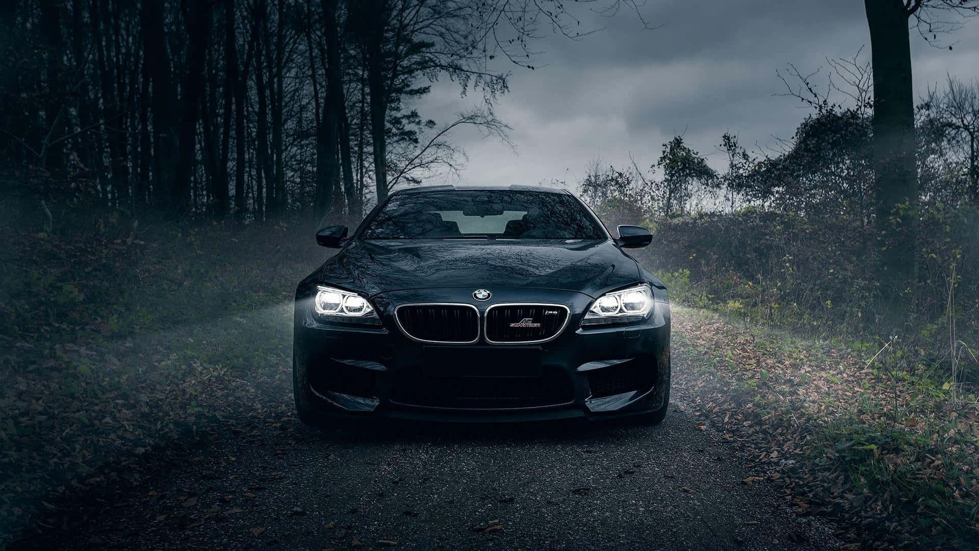 BMW 1920x1080 রাতের জঙ্গলে ড্রাইভিং ওয়ালপেপার