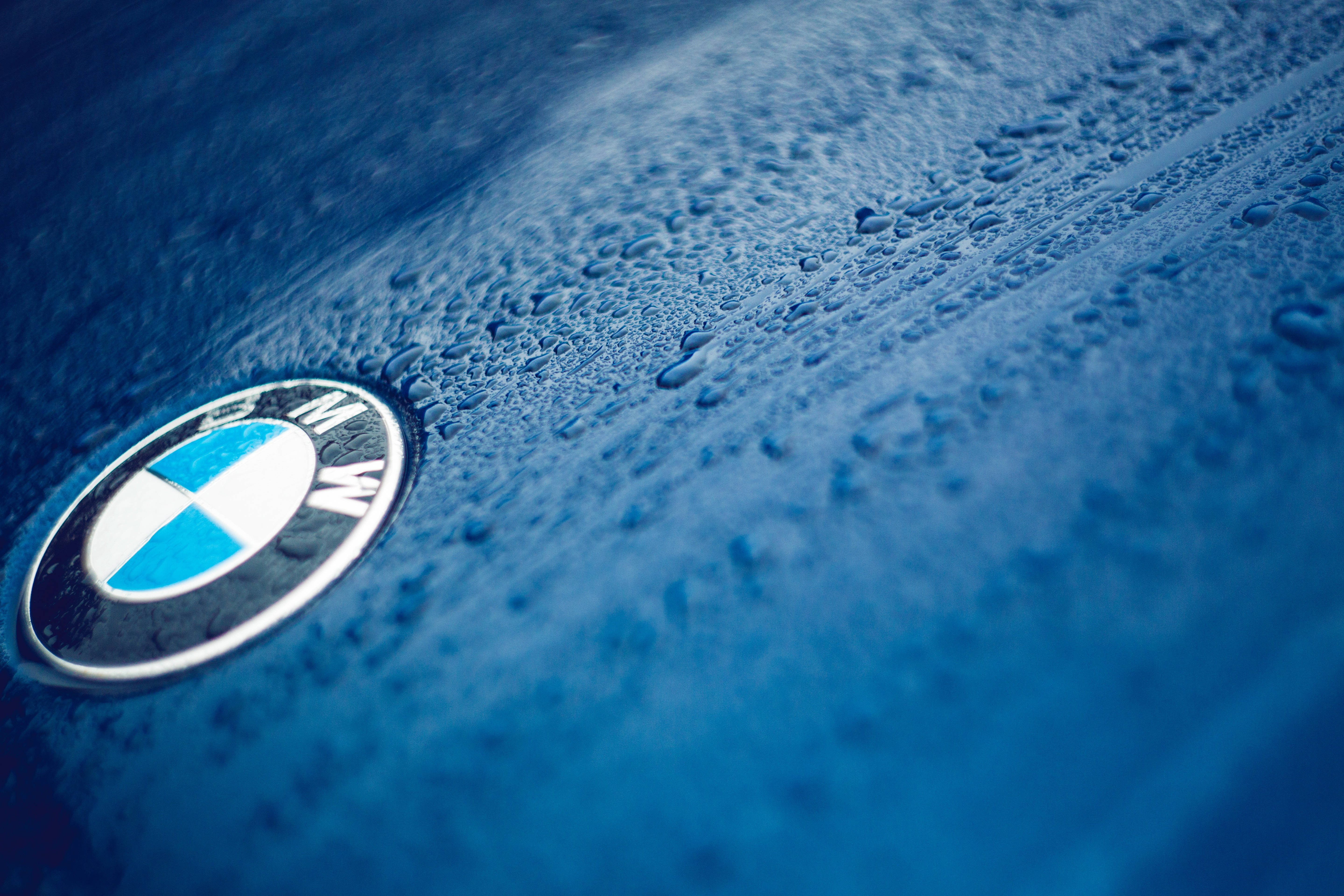 নীল রঙে স্টাইলিশ BMW কার লোগো ওয়ালপেপার