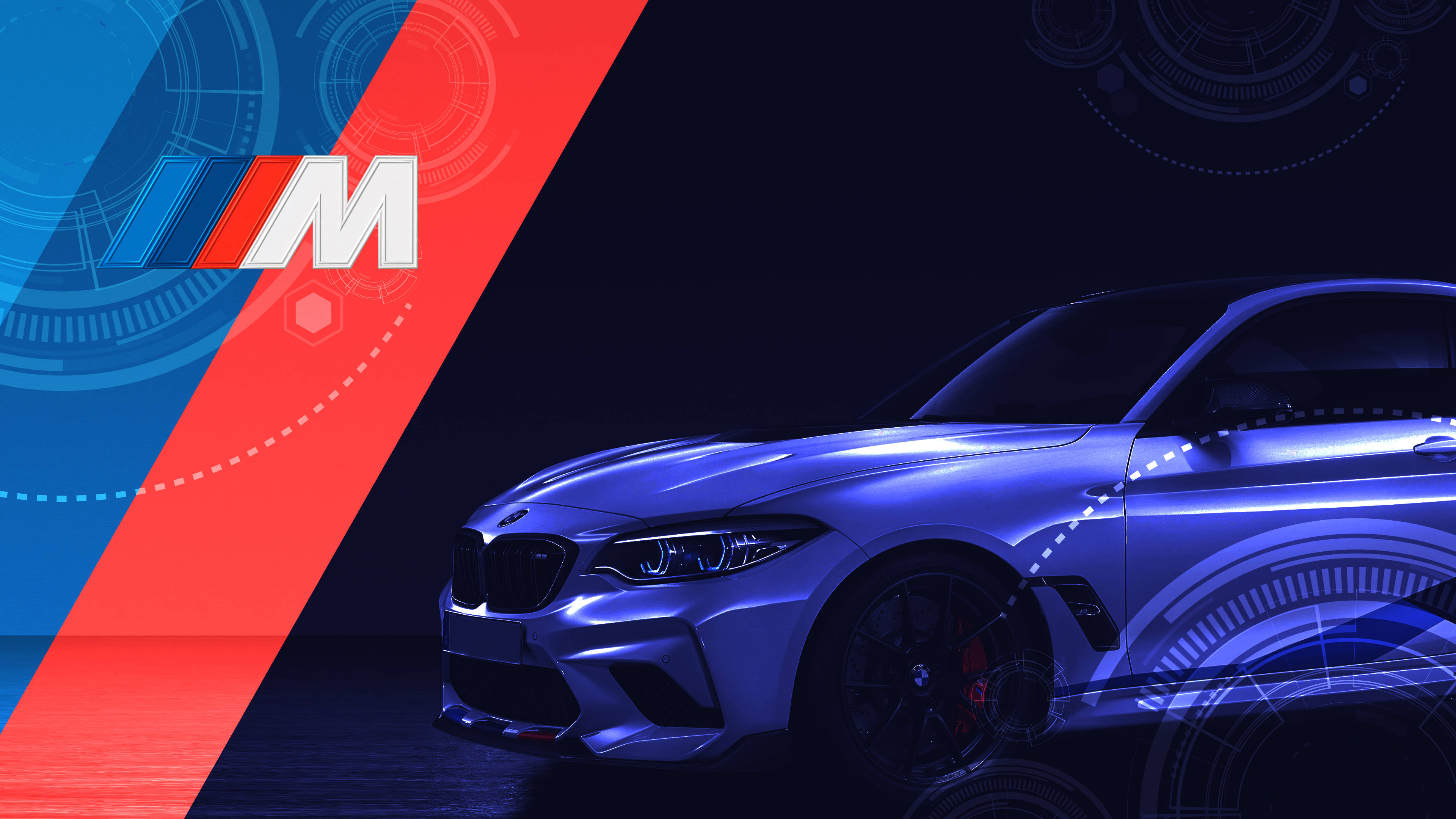BMW M লোগো নীল গাড়ি ওয়ালপেপার