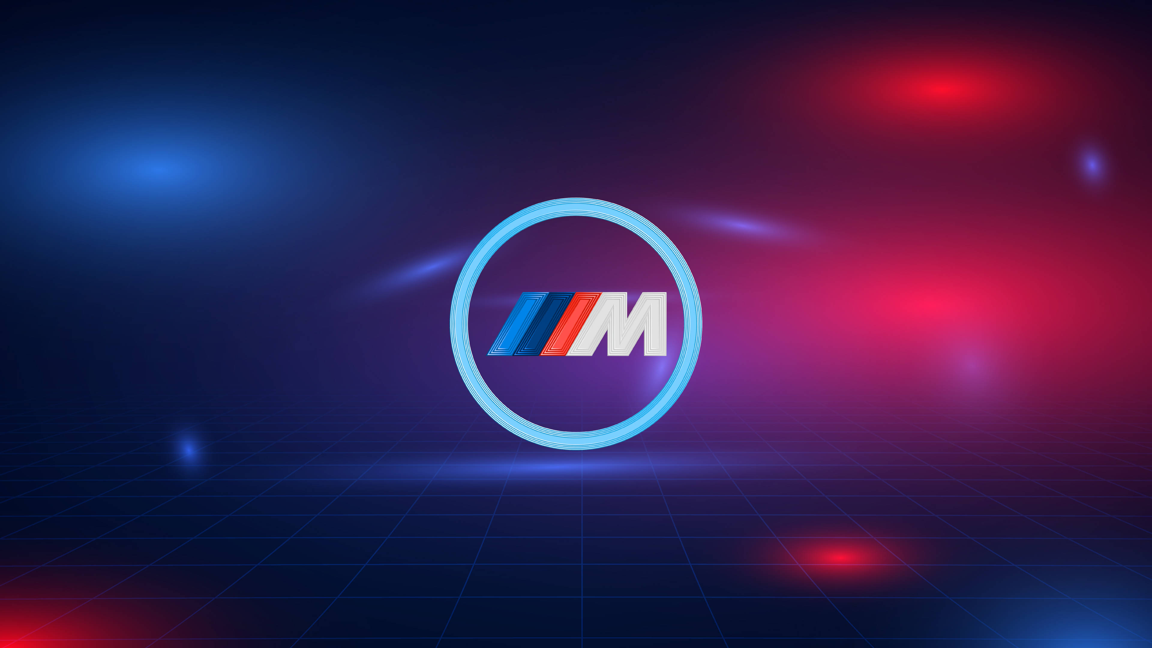 নীল লাল আলো BMW M লোগো ওয়ালপেপার