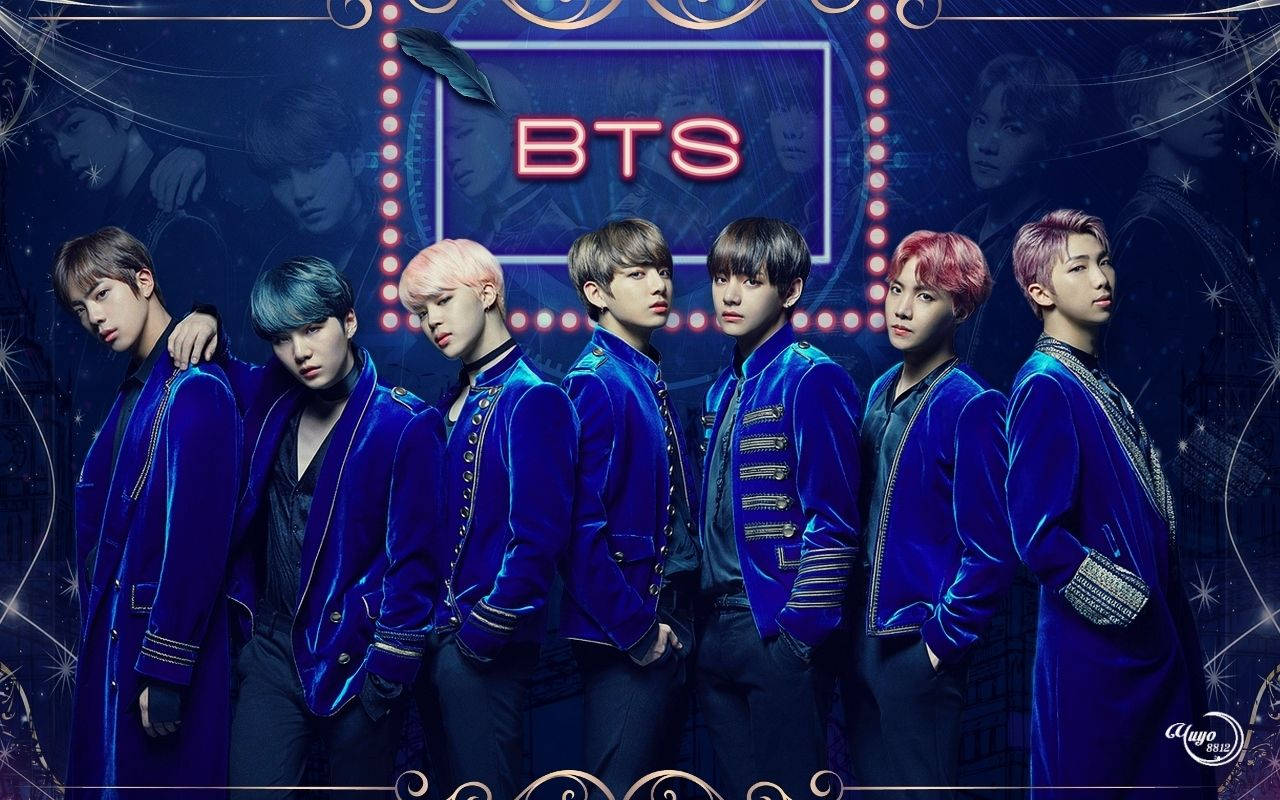 BTS নীল রঙে দারুণ দেখাচ্ছে ওয়ালপেপার