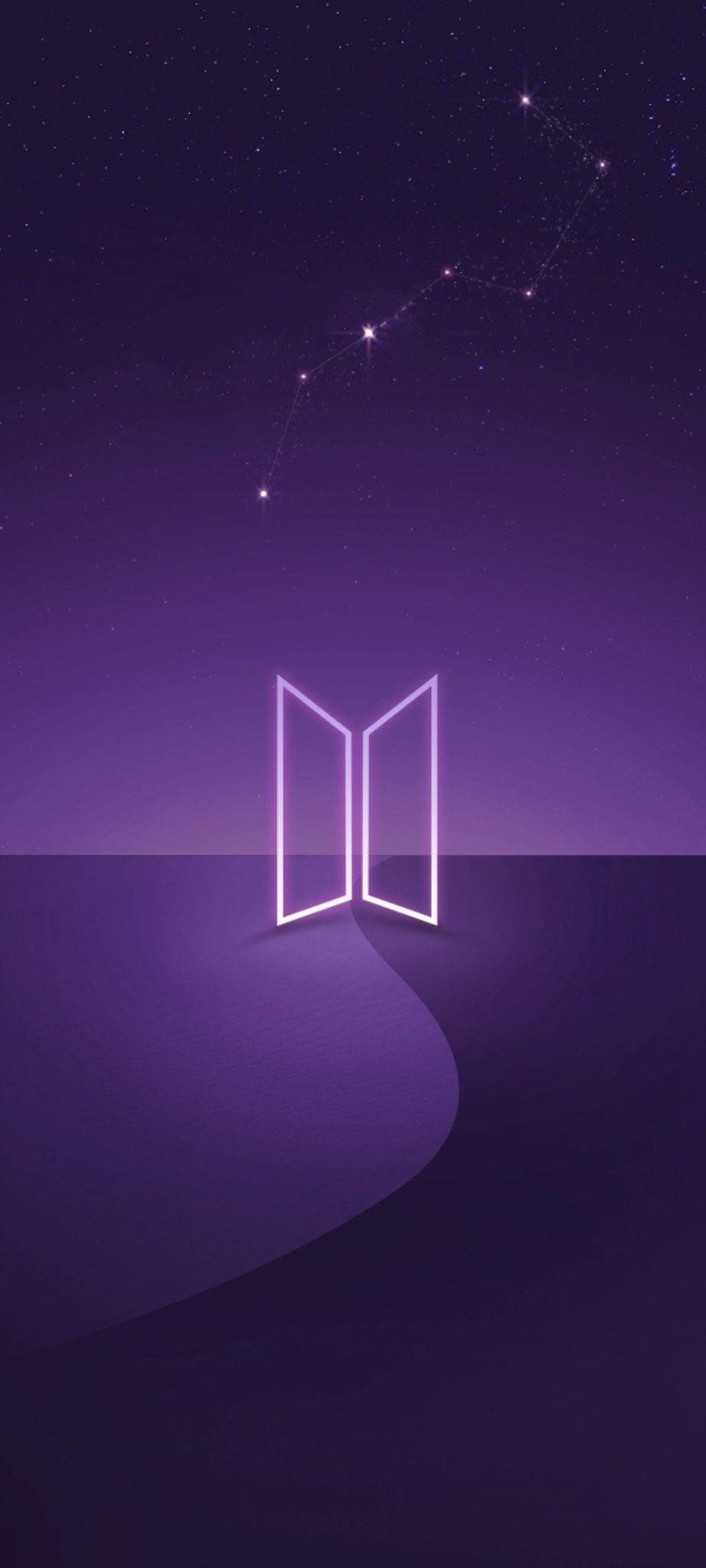 BTS ভায়োলেট লোগো ওয়ালপেপার