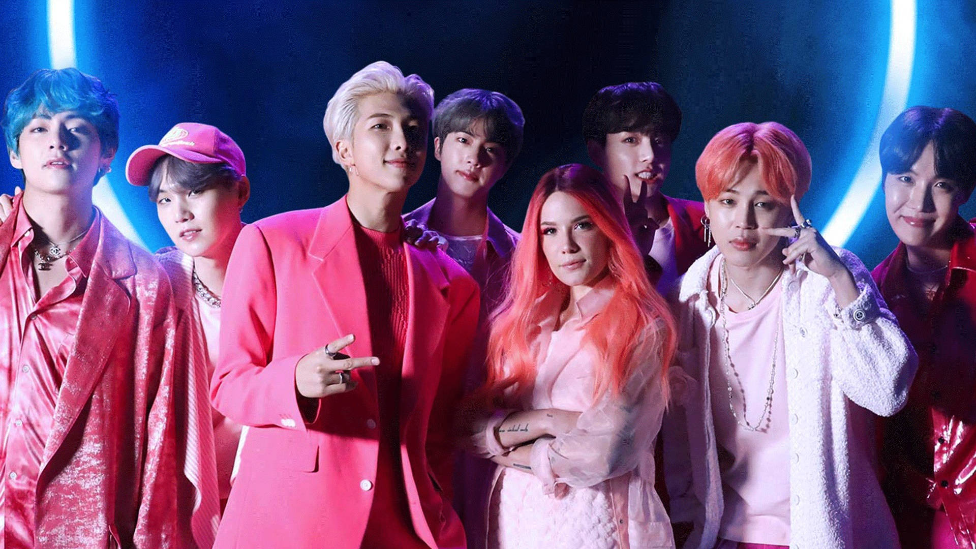BTS ডেস্কটপ ওয়ালপেপার হ্যালসির সাথে ওয়ালপেপার