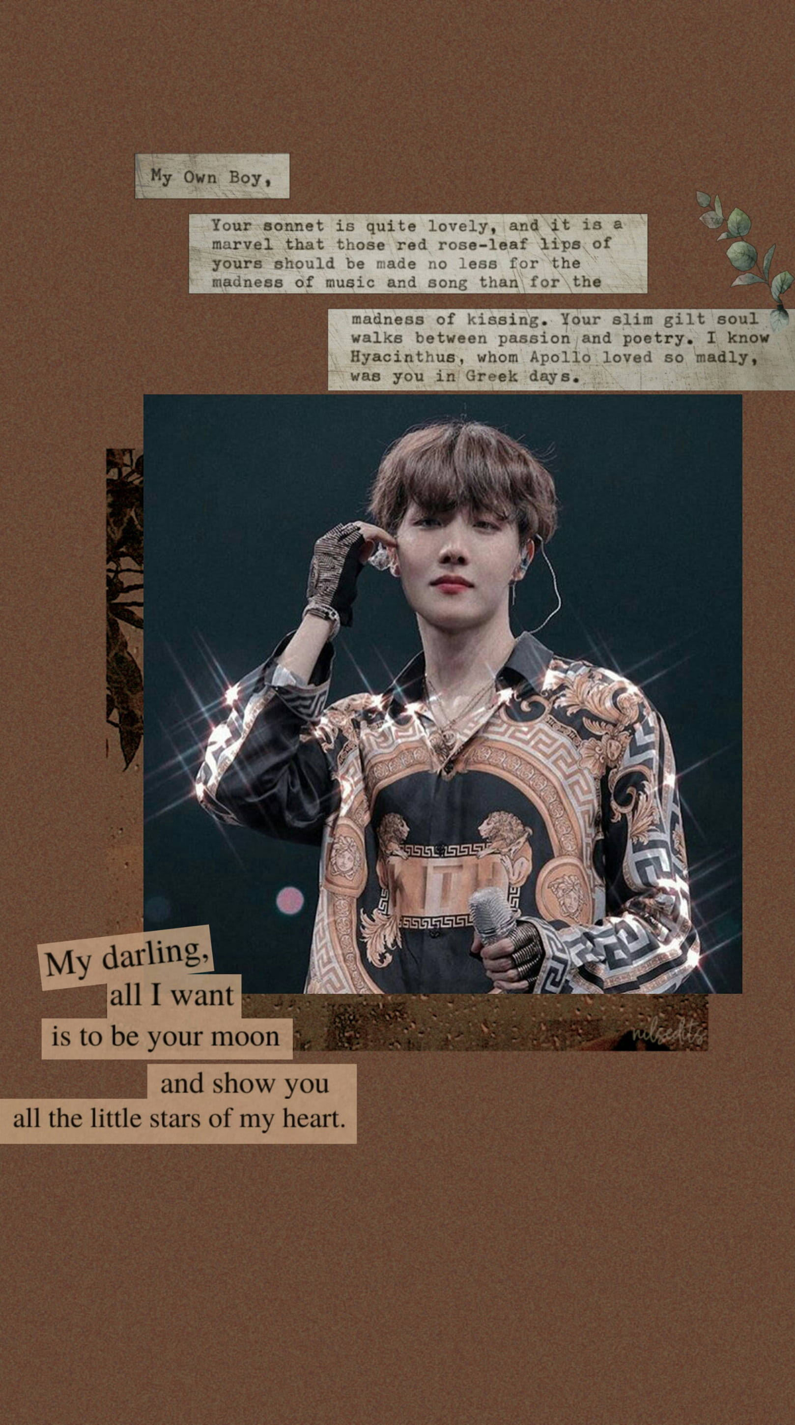 নান্দনিক বাদামী BTS J-Hope ওয়ালপেপার