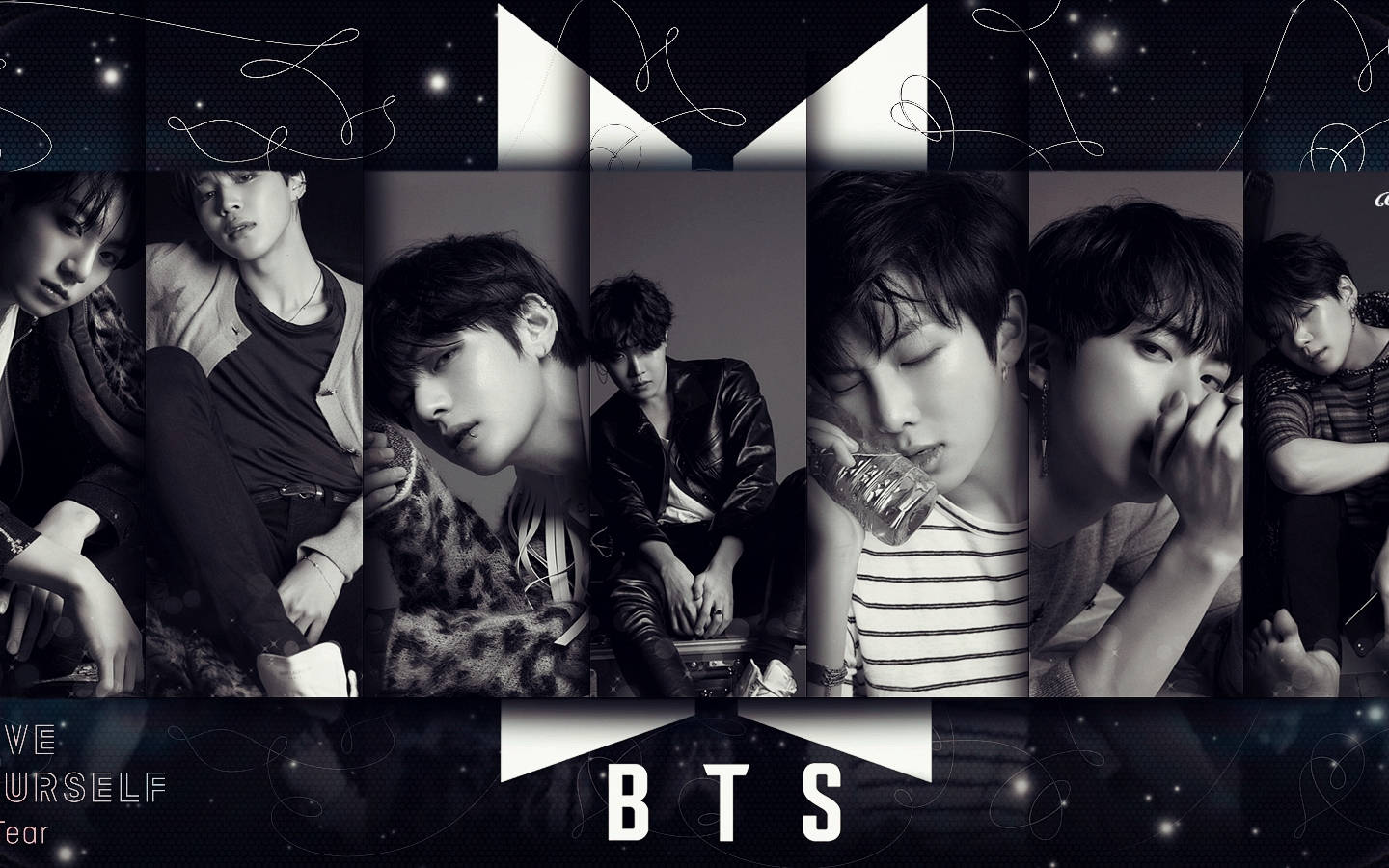 BTS লোগো অন লাভ ইওরসেলফ টিয়ার ওয়ালপেপার