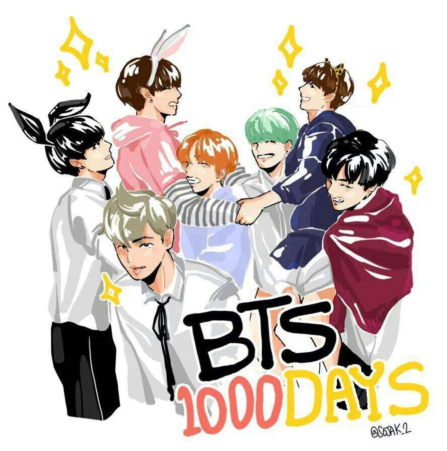 BTS অ্যানিমে ১০০০ দিন ওয়ালপেপার