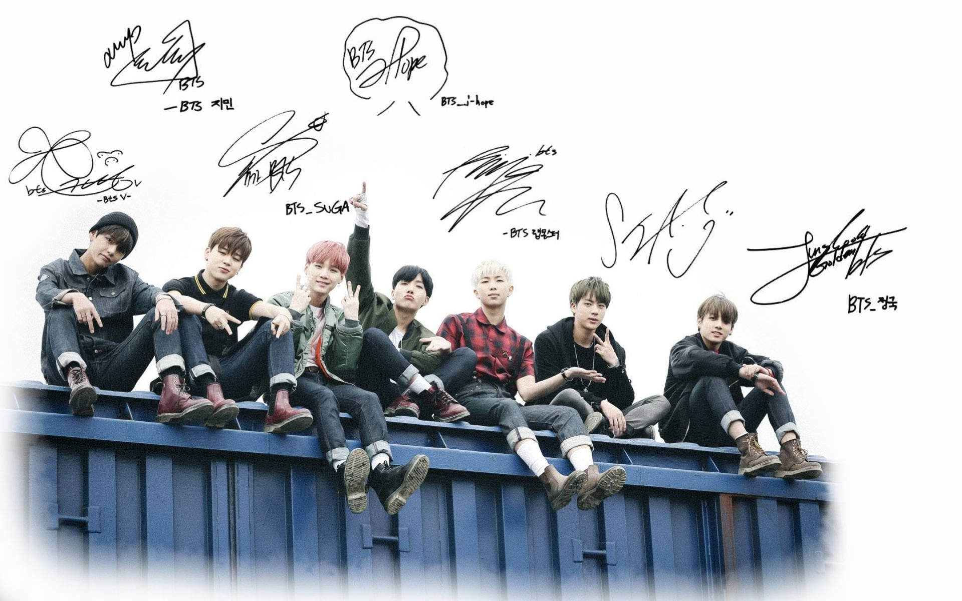BTS গ্রুপ ফটো 'Young Forever' ওয়ালপেপার