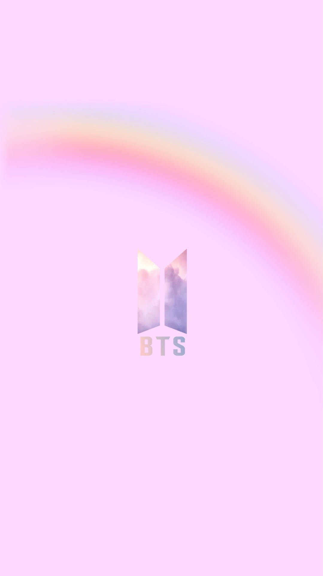 BTS লোগো গোলাপী রংধনু ওয়ালপেপার