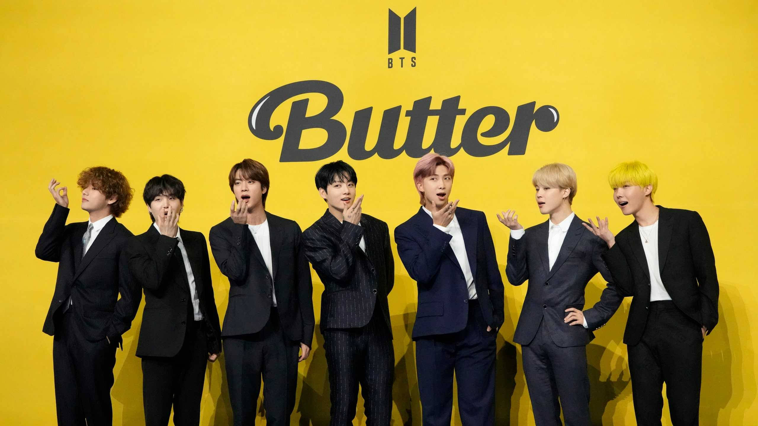 BTS 버터 포스터 데스크톱 배경화면 ওয়ালপেপার