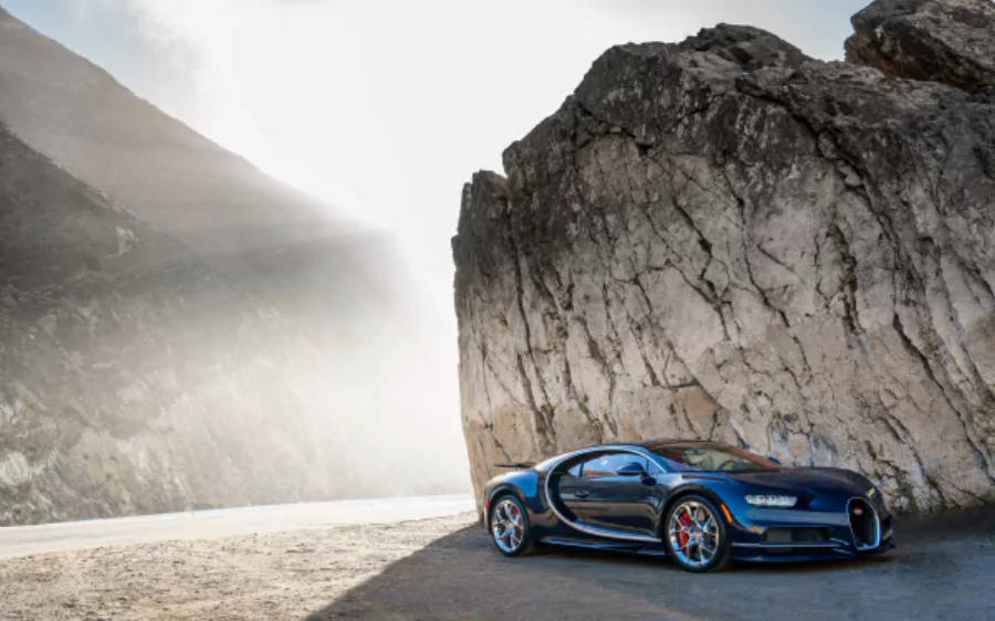 কালো Bugatti Chiron 4K ওয়ালপেপার