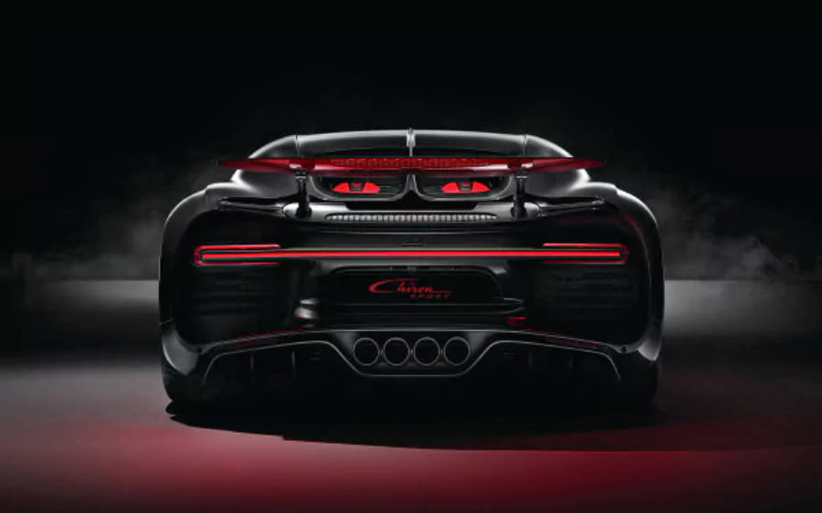 Bugatti Chiron পেছনের দৃশ্য 4K ওয়ালপেপার