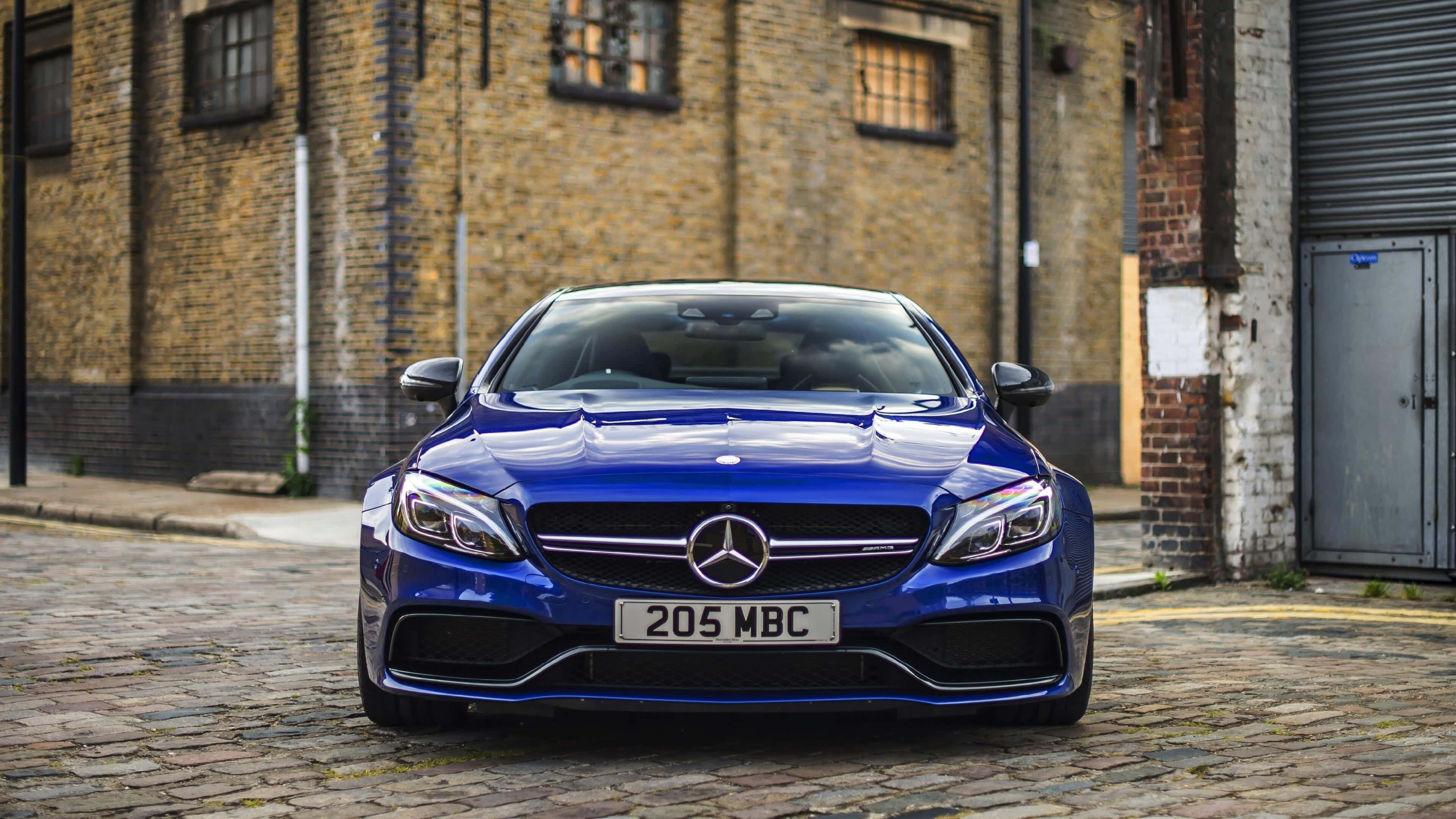 নীল C63 AMG মার্সিডিজ বেনز 4K ওয়ালপেপার