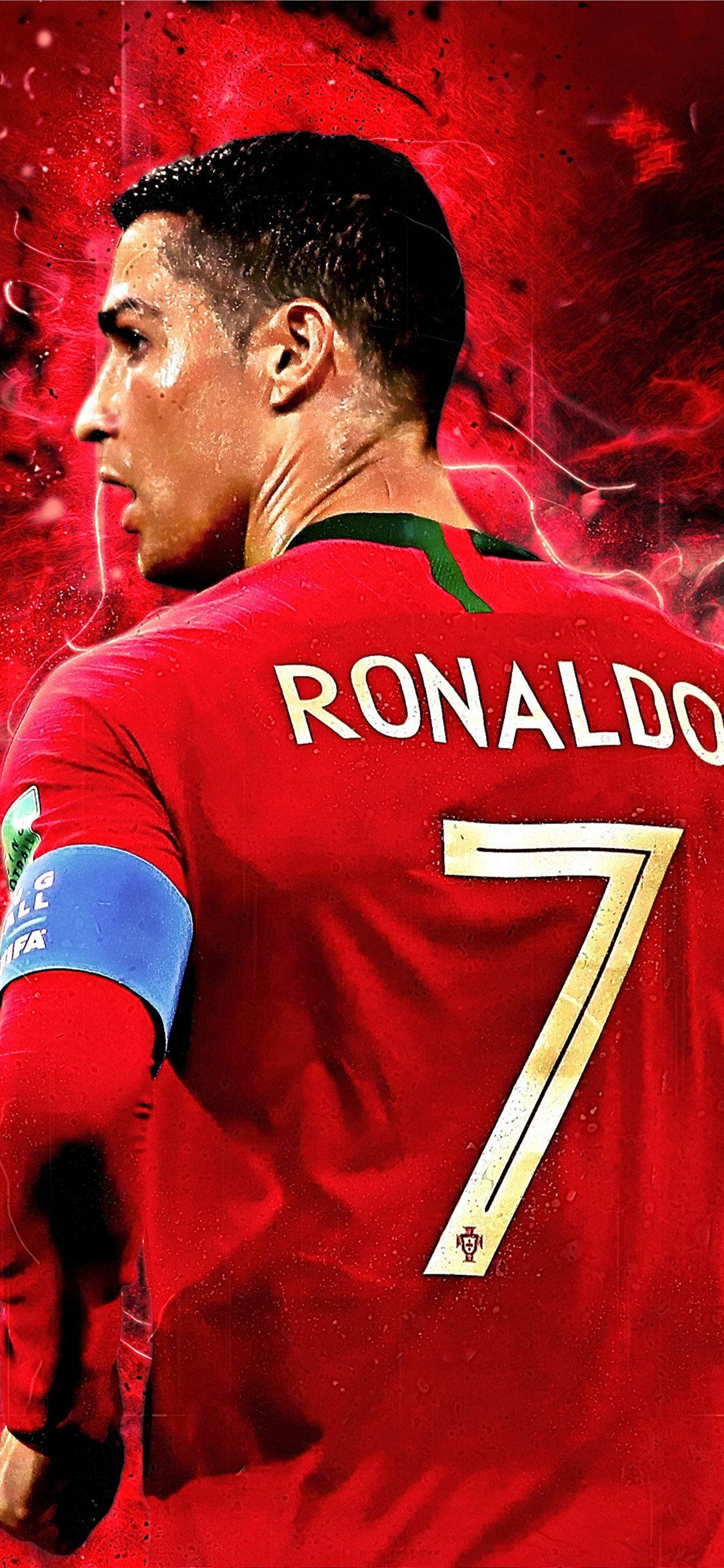লাল CR7 ক্রিস্টিয়ানো রোনালদো আইফোন ওয়ালপেপার