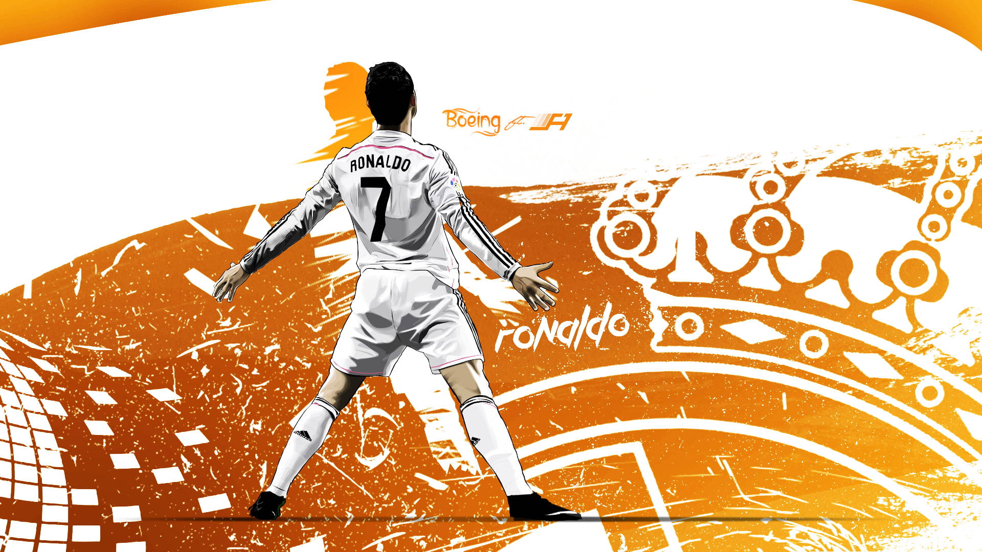 CR7 এইচডি অরেঞ্জ আর্টওয়ার্ক ওয়ালপেপার