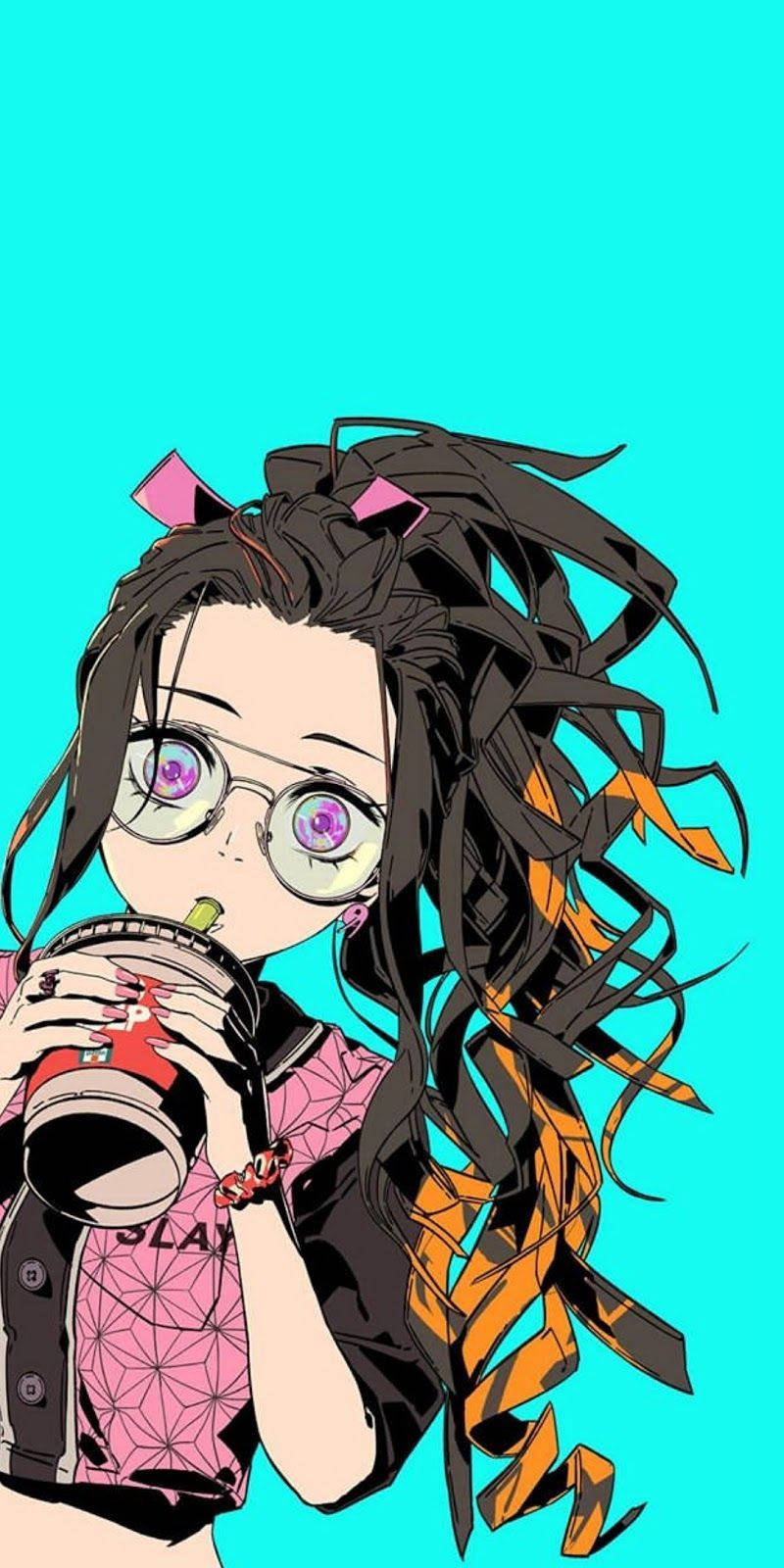 Demon Slayer Nezuko কিউট অ্যানিমে নান্দনিক ওয়ালপেপার
