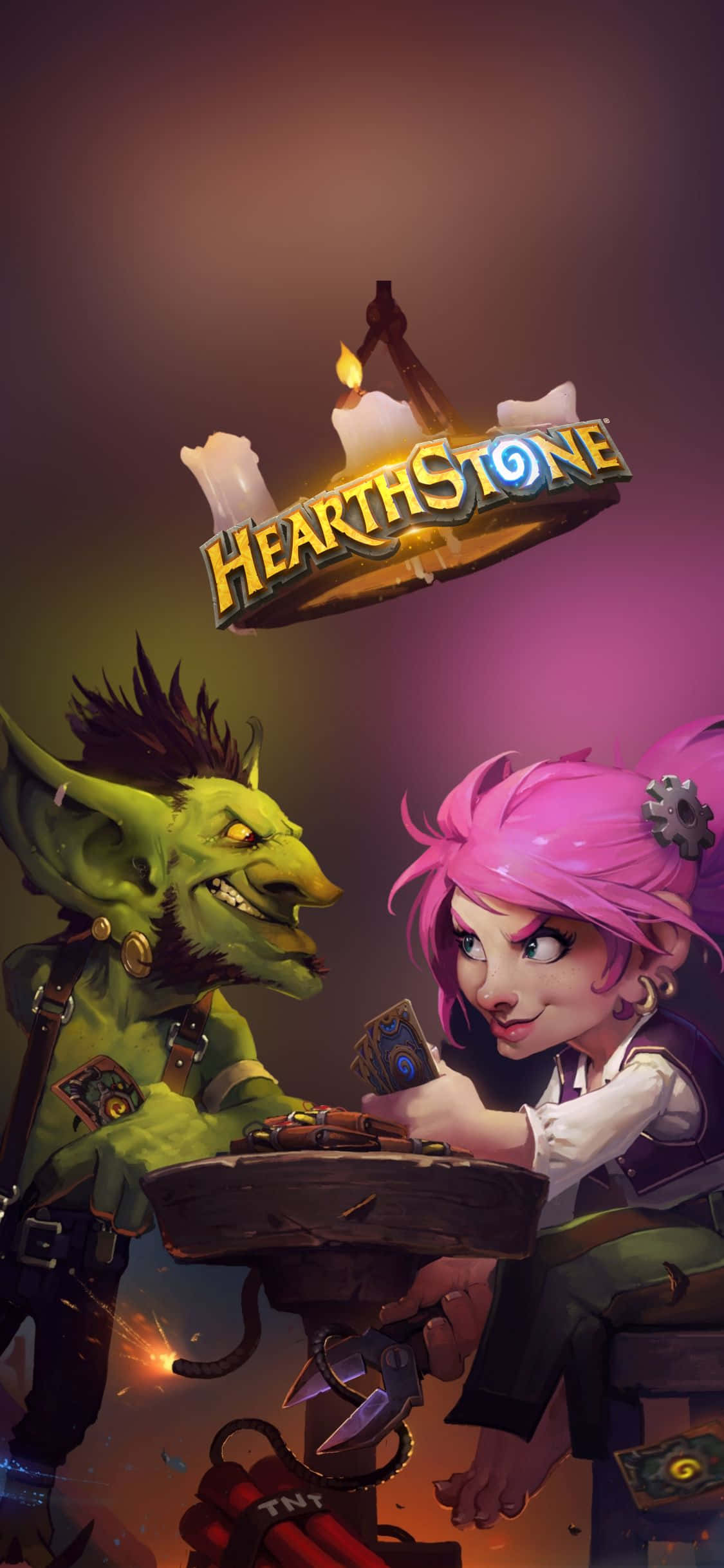 Goblin এবং Gnome খেলছে iPhone XS Hearthstone ব্যাকগ্রাউন্ড ওয়ালপেপার