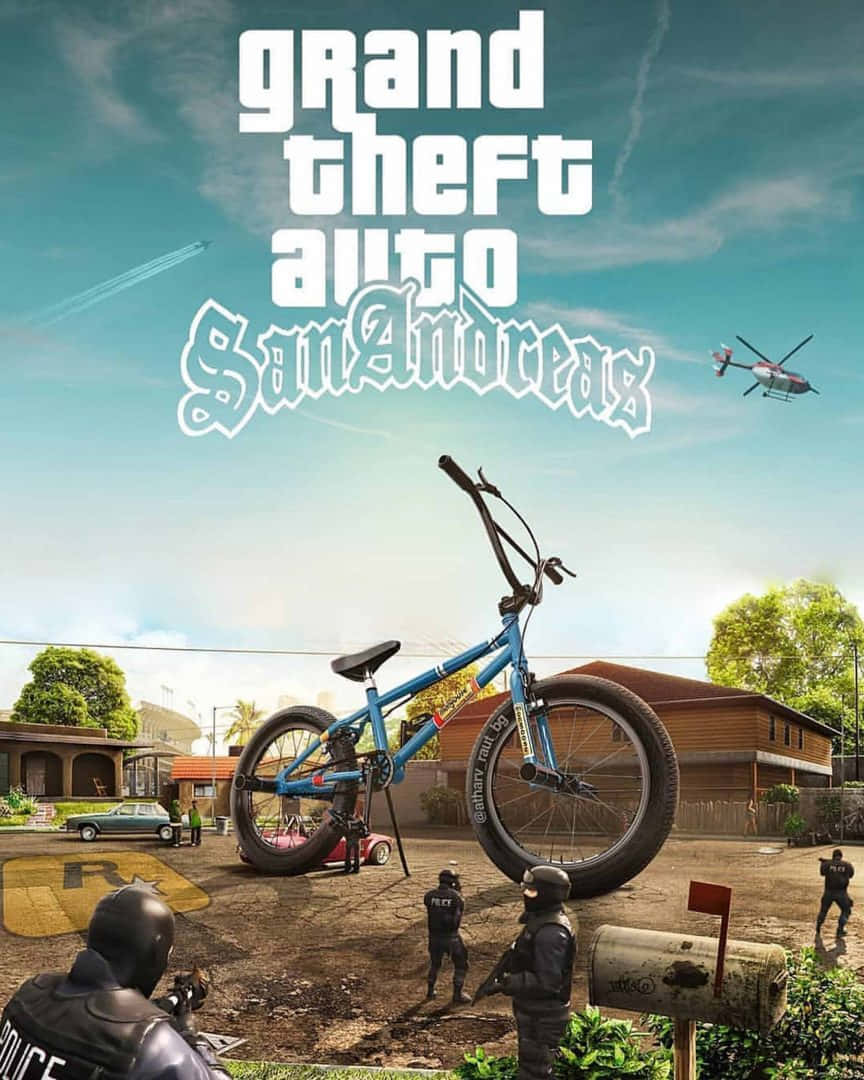 GTA ব্যাকগ্রাউন্ড গ্র্যান্ড থেফট অটো সান আন্দ্রেয়াস বড় বিএমএক্স বাইক ওয়ালপেপার