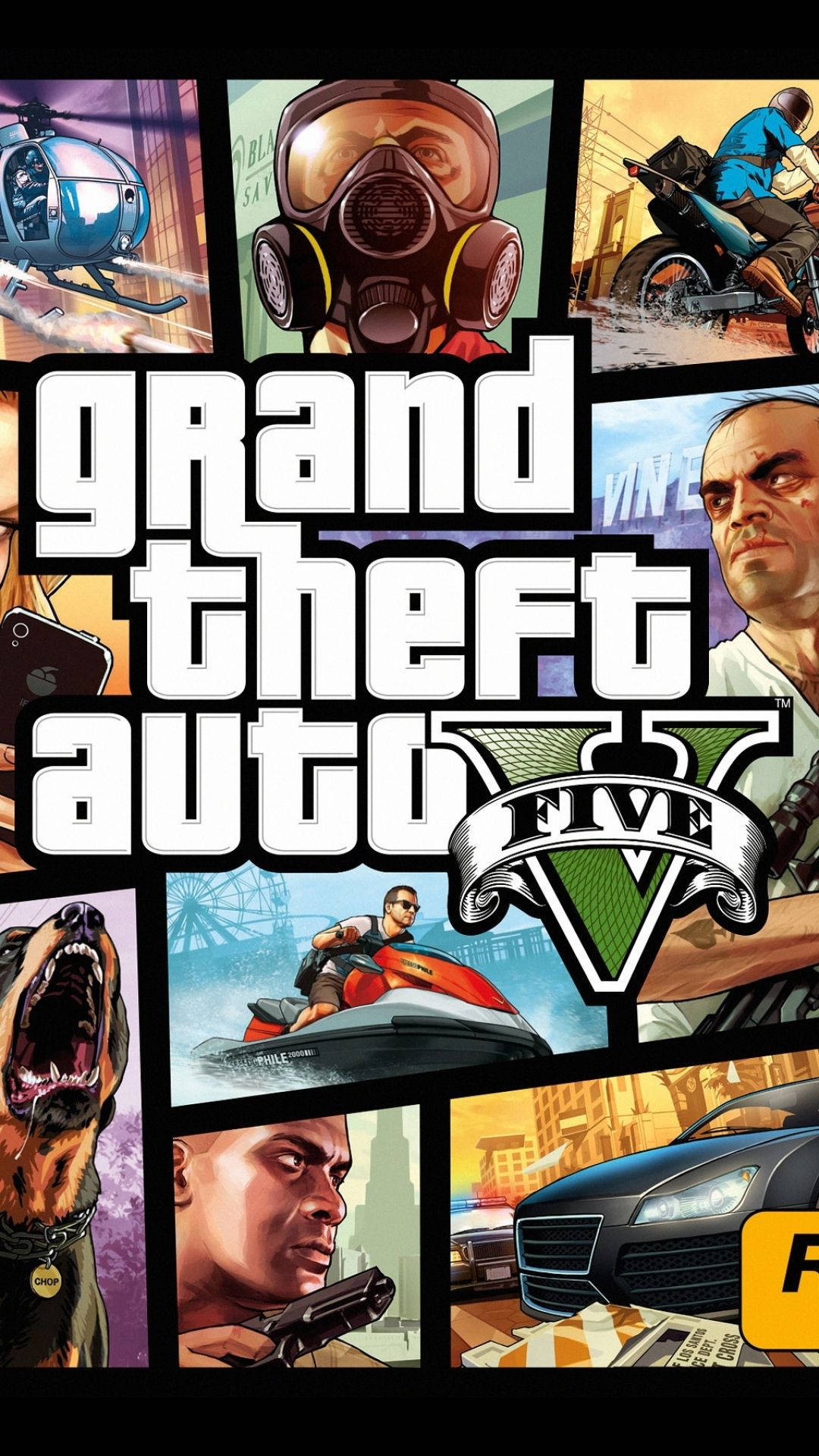 GTA 5 ফোন কোলাজ পোস্টার ওয়ালপেপার