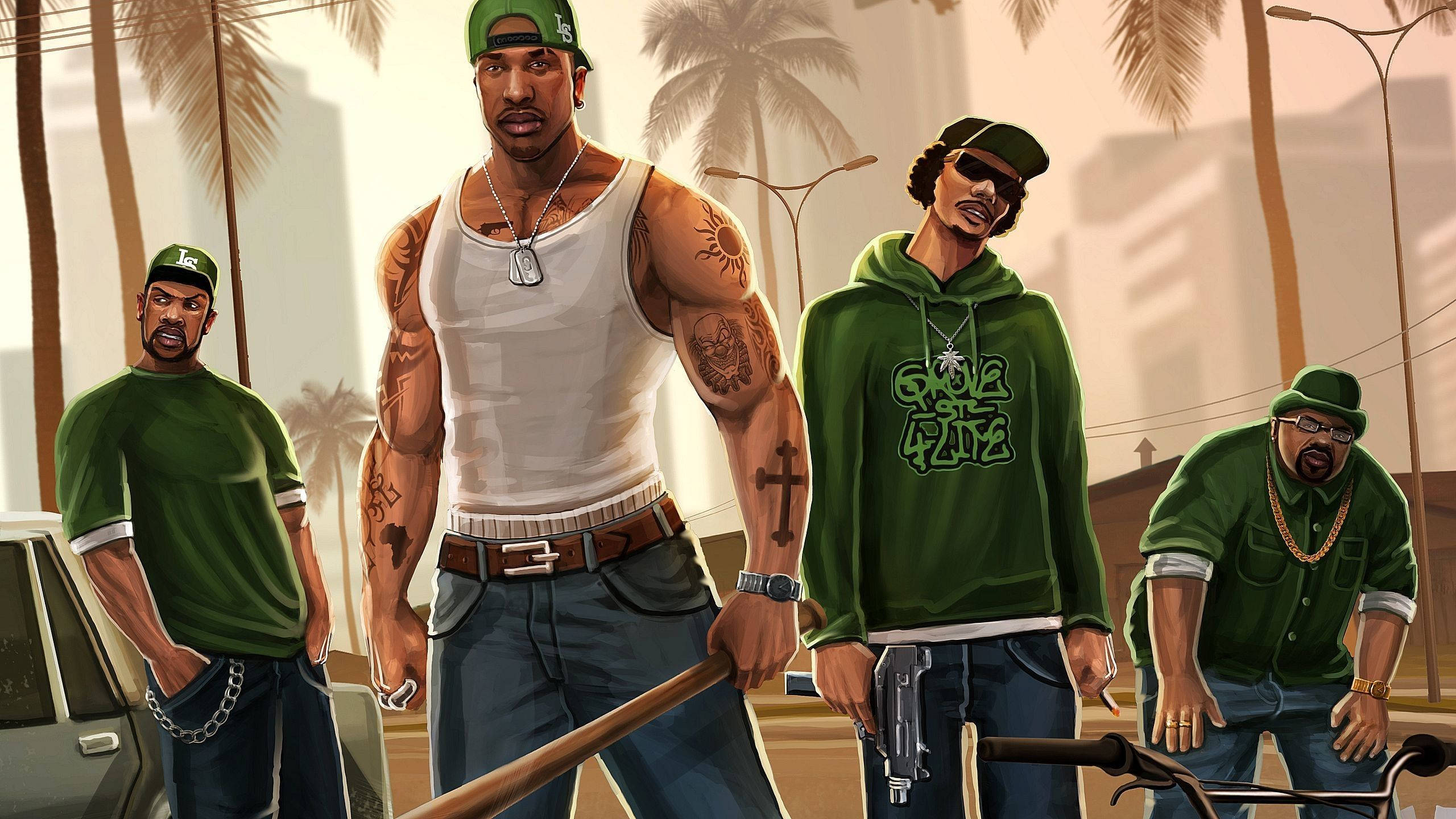 GTA স্যান Andreas গ্যাংস্টার ফাইট ওয়ালপেপার