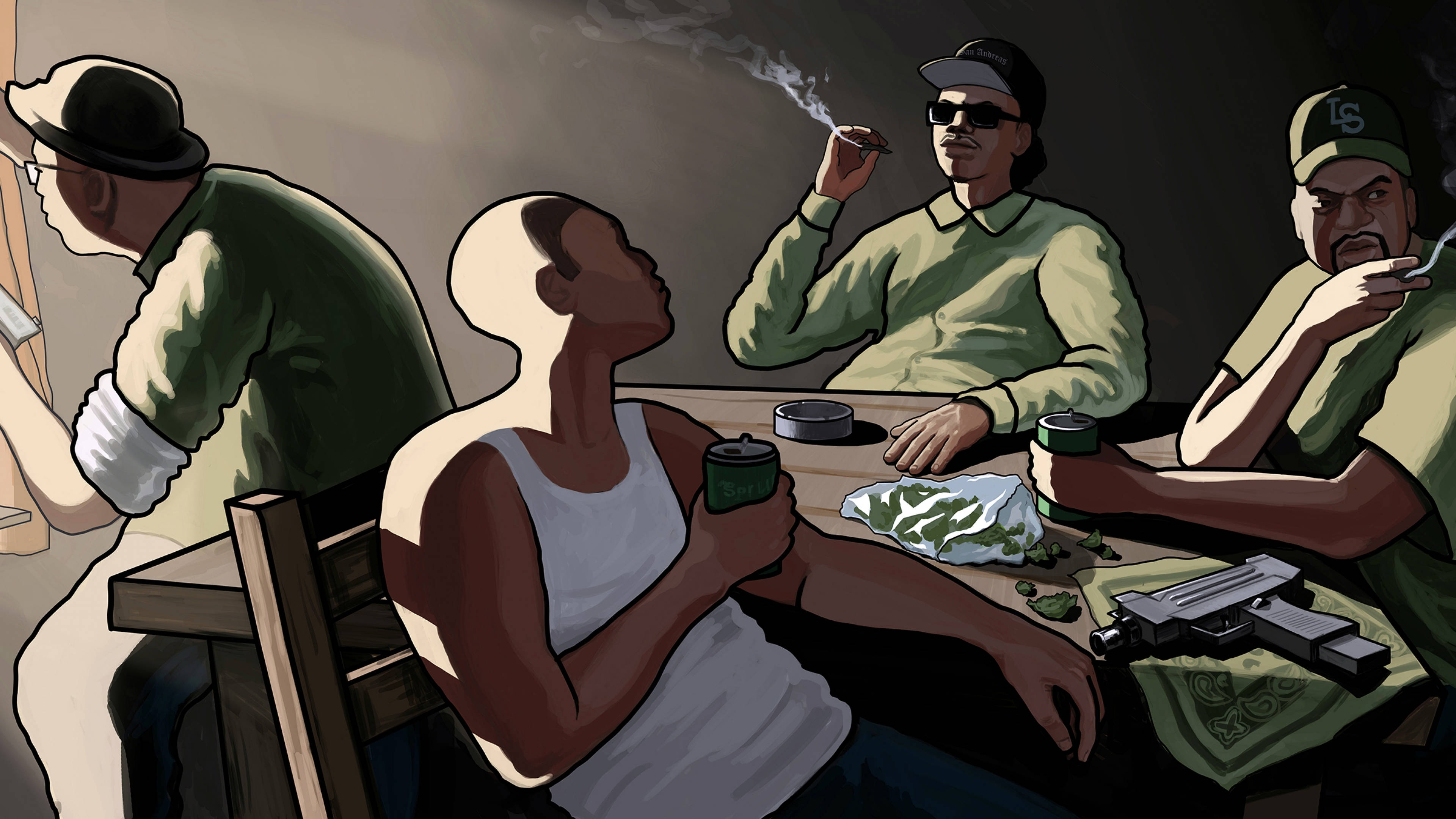 GTA SA 4K গ্যাং মিটিং ওয়ালপেপার