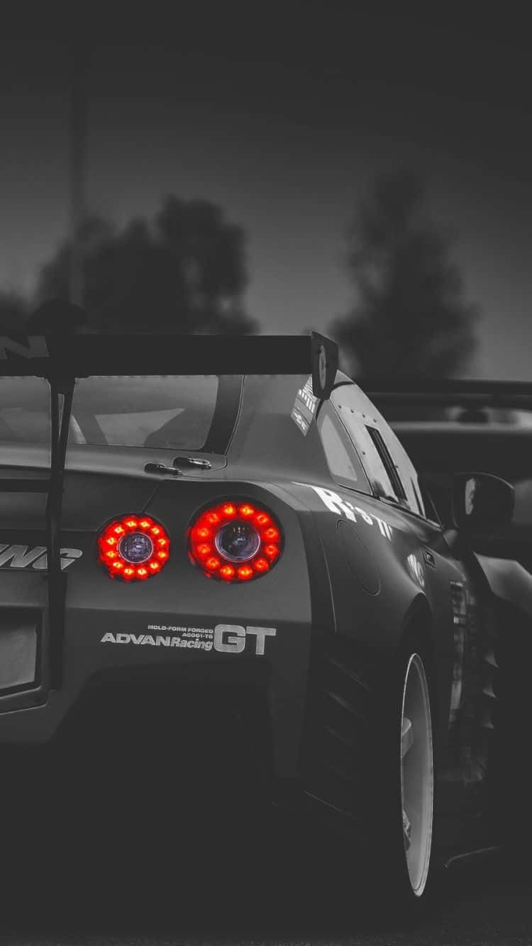 কালো এবং সাদা GTR R35 ওয়ালপেপার