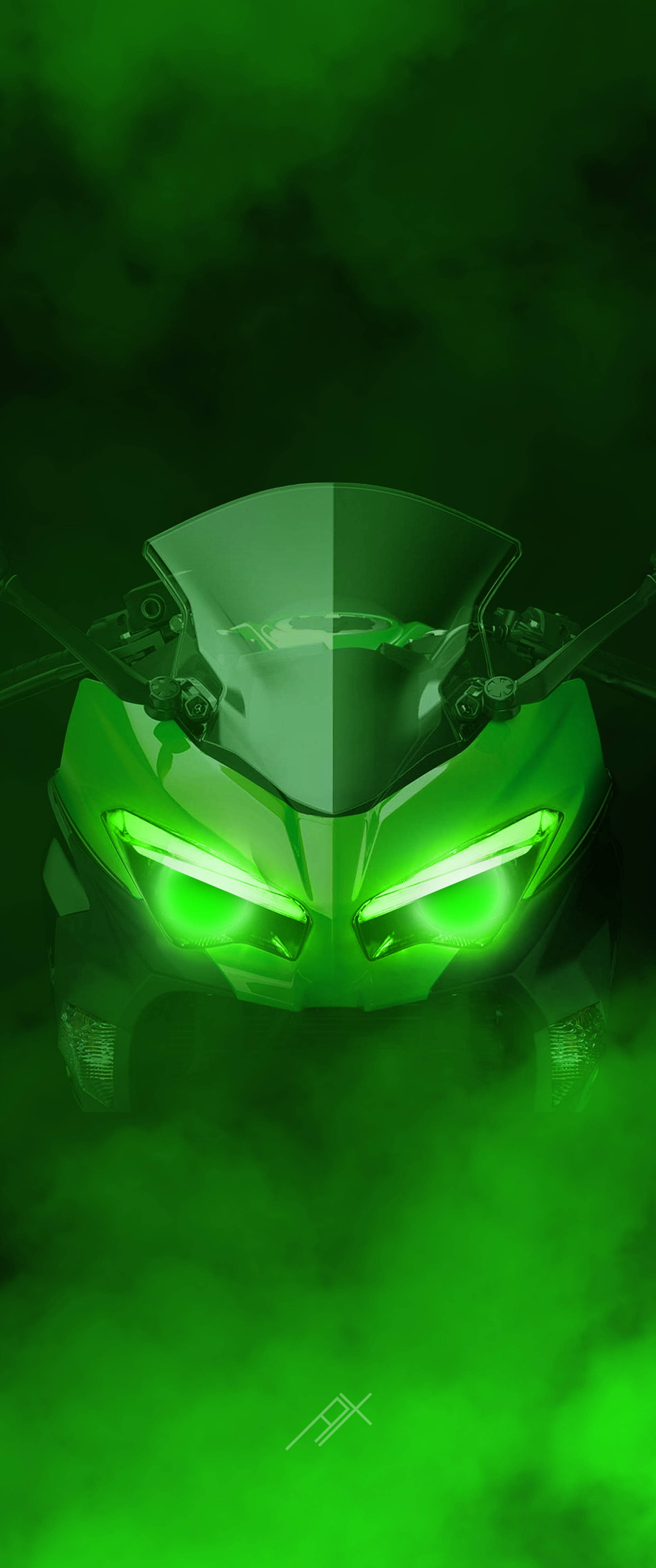 Kawasaki H2r সবুজ ধোঁয়া ওয়ালপেপার