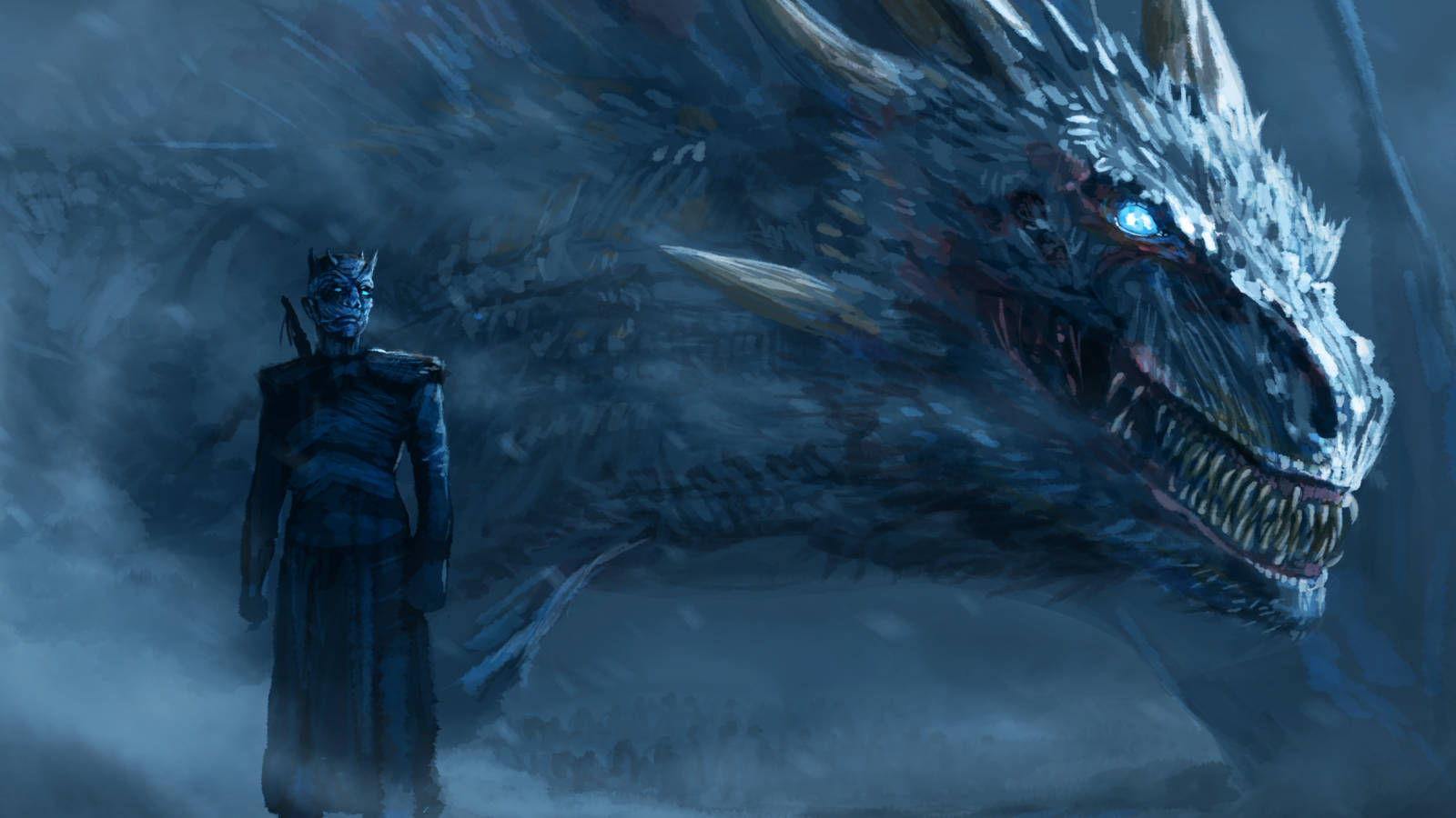 HBO-এর গেম অফ থ্রোনস-এ নাইট কিং শীতের অন্ধকার শাসন করে। ওয়ালপেপার