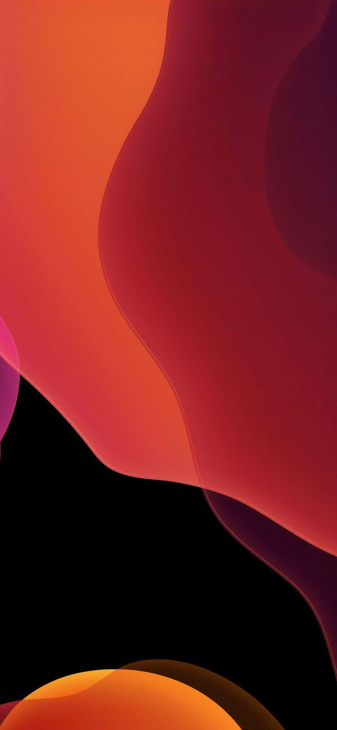 iOS 13 কমলা ও কালো ব্যাকগ্রাউন্ড ওয়ালপেপার