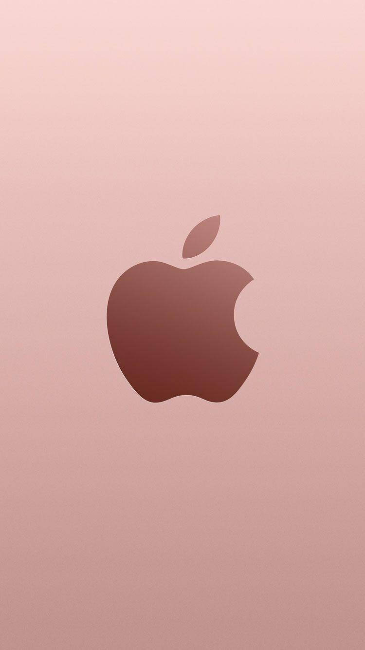 রোজ গোল্ড আপেল লোগো iPhone SE ওয়ালপেপার