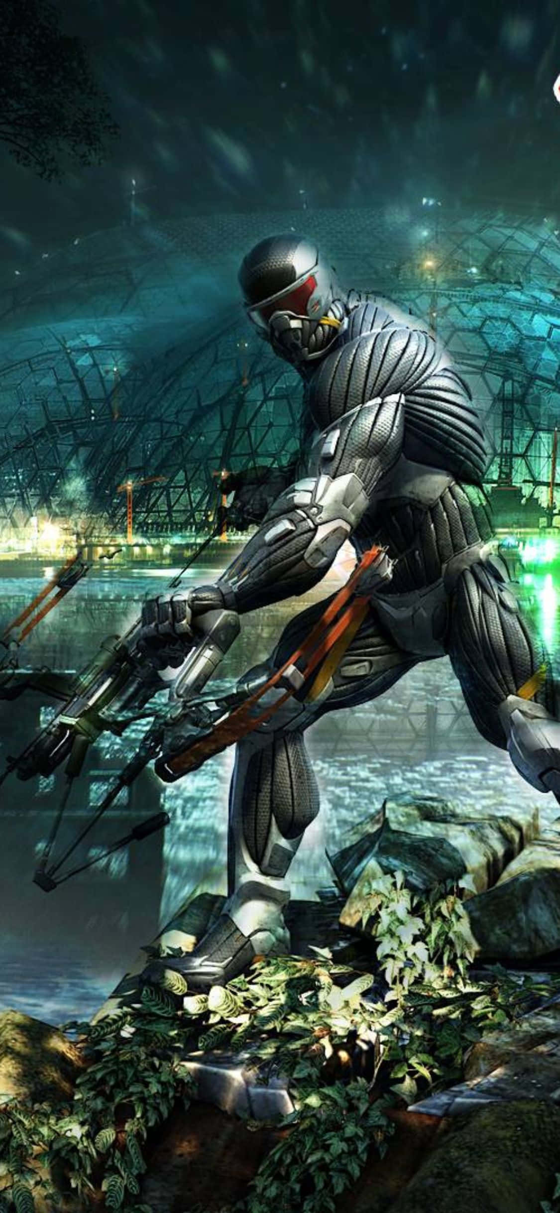 আপনার iPhone X-এ Crysis 3-এর সাথে যুদ্ধের উত্তাপ খুলুন ওয়ালপেপার