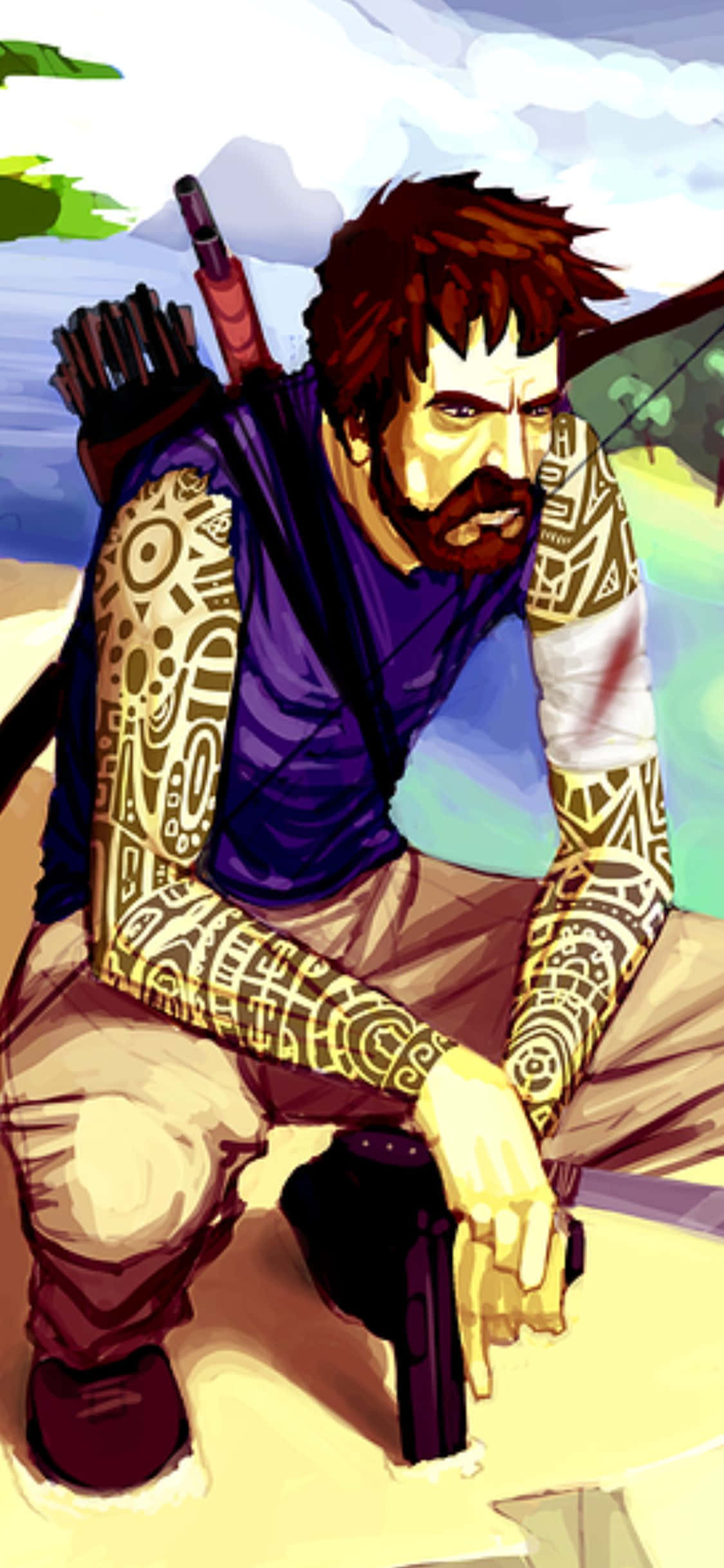 iPhone X Far Cry 3 Jason Brody সৈকত ব্যাকগ্রাউন্ড ওয়ালপেপার