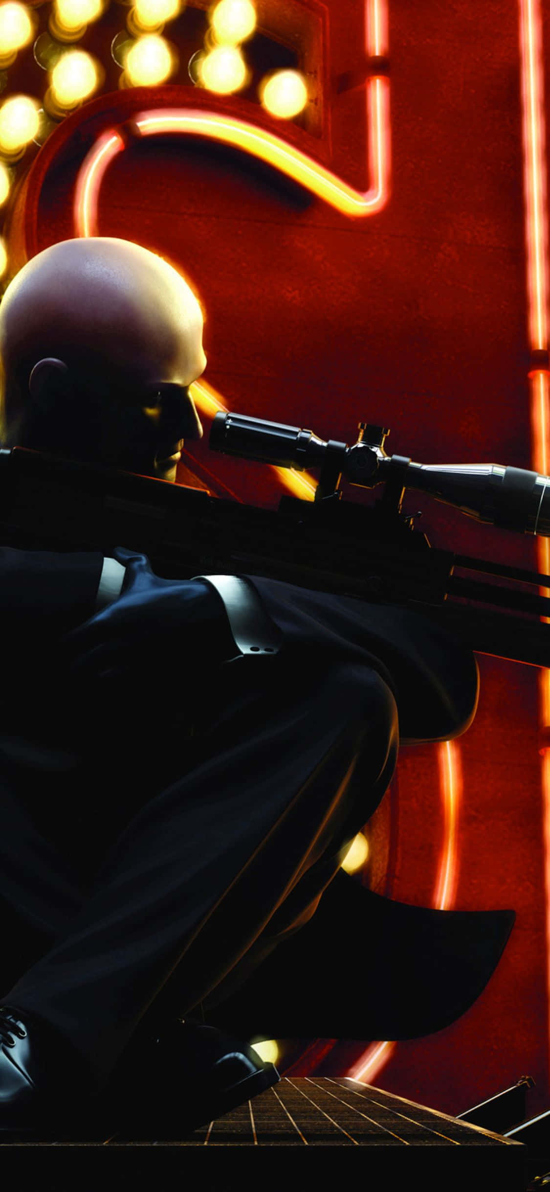 "iPhone X এবং Hitman Absolution এর সাথে স্টাইলে কন্ট্র্যাক্ট নিন।" ওয়ালপেপার