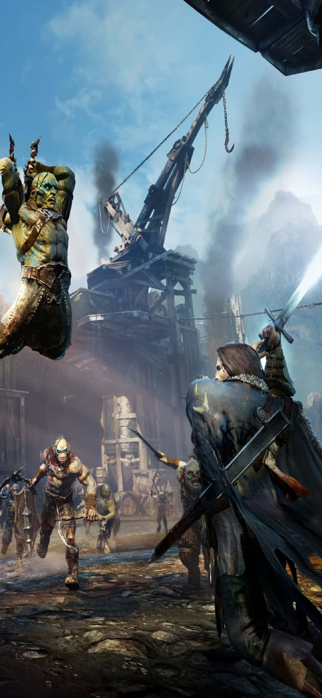 iPhone X Shadow Of Mordor ব্যাকগ্রাউন্ড ট্যালিয়ন ওয়ালপেপার