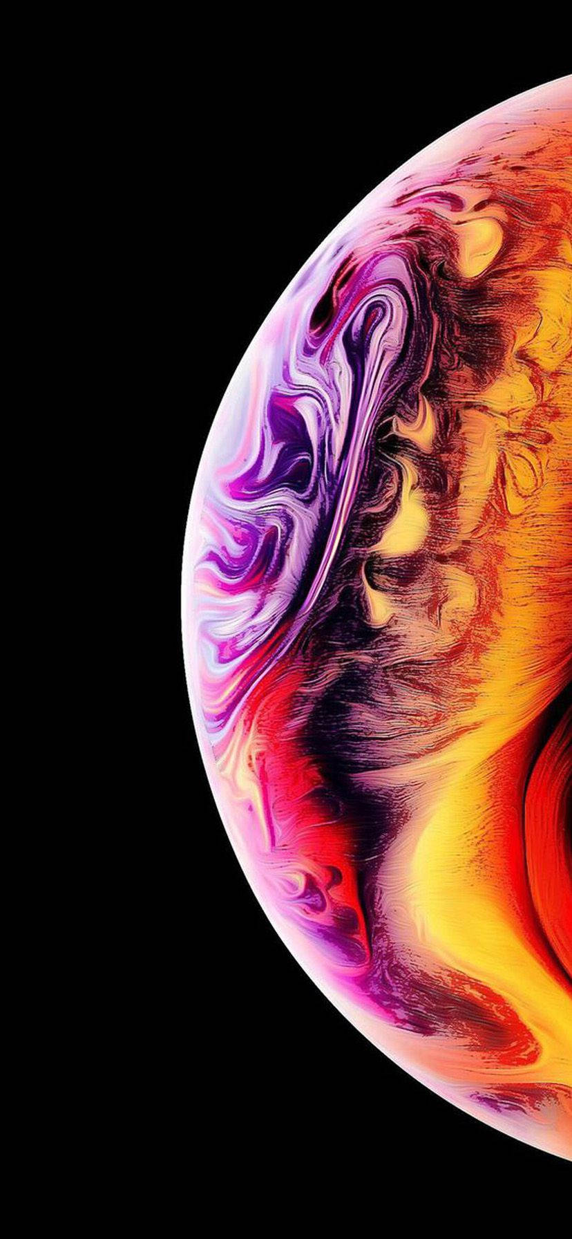 iPhone XR-এর বেগুনি বুদবুদের প্রাণবন্ততা ও গভীরতা আবিষ্কার করুন ওয়ালপেপার