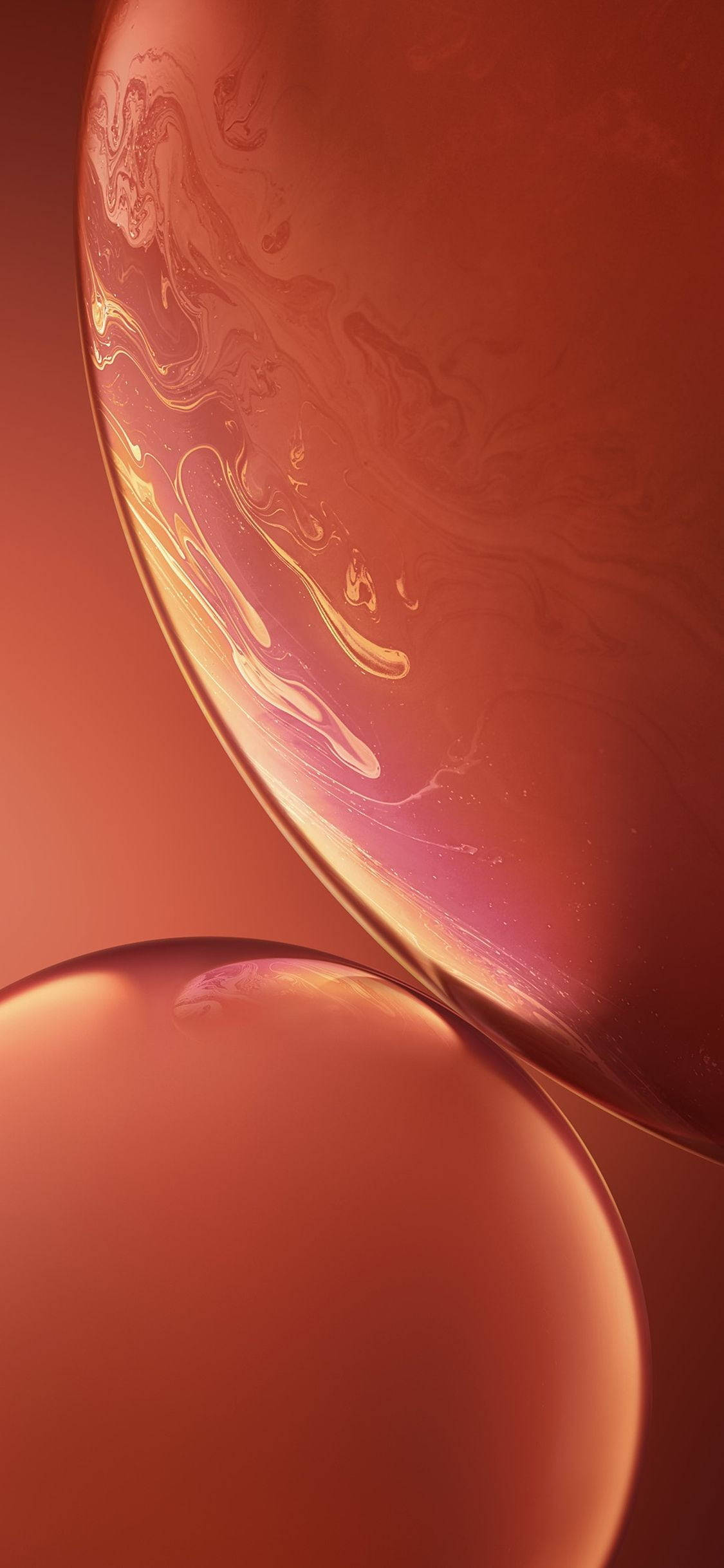 iPhone XR লাল মার্বেল বুদবুদ ওয়ালপেপার
