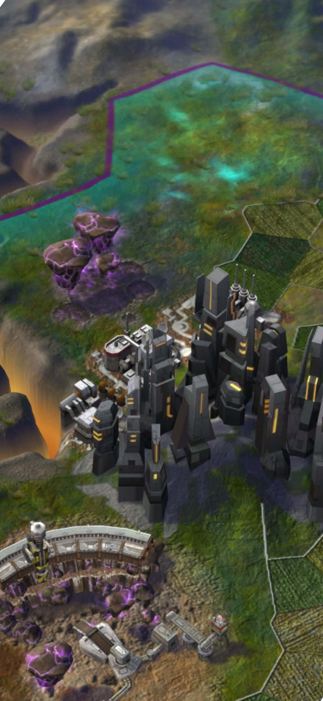 iPhone XS Civilization Beyond Earth মানচিত্রের উপর থেকে তোলা ছবি পটভূমি ওয়ালপেপার