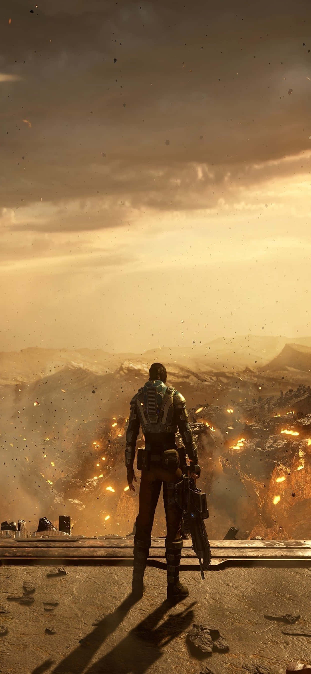 iPhone XS Max Gears Of War 5 Kait Sepia ব্যাকগ্রাউন্ড ওয়ালপেপার